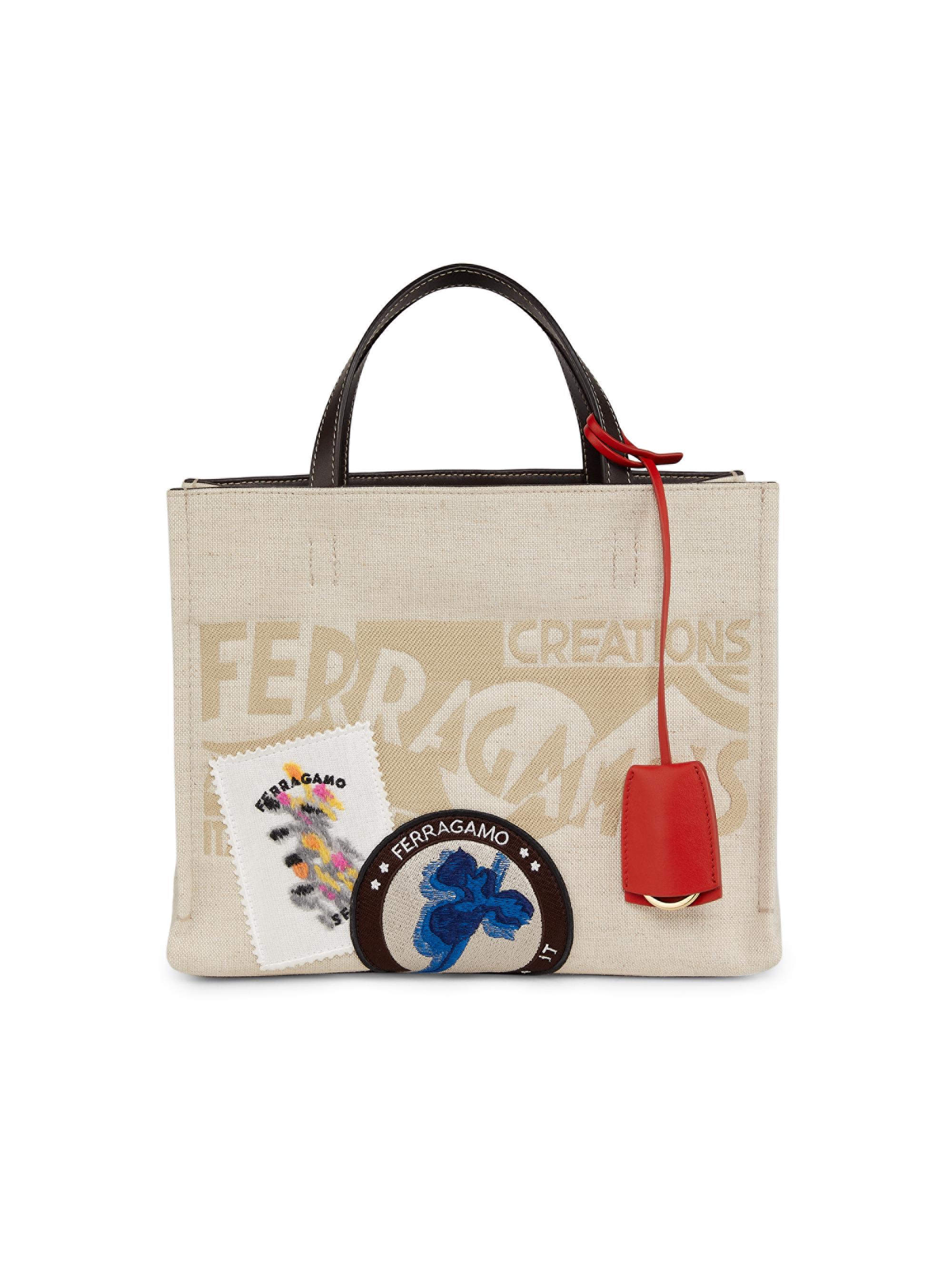 FERRAGAMO Women's  Logo Canvas Tote Bag - Naturale