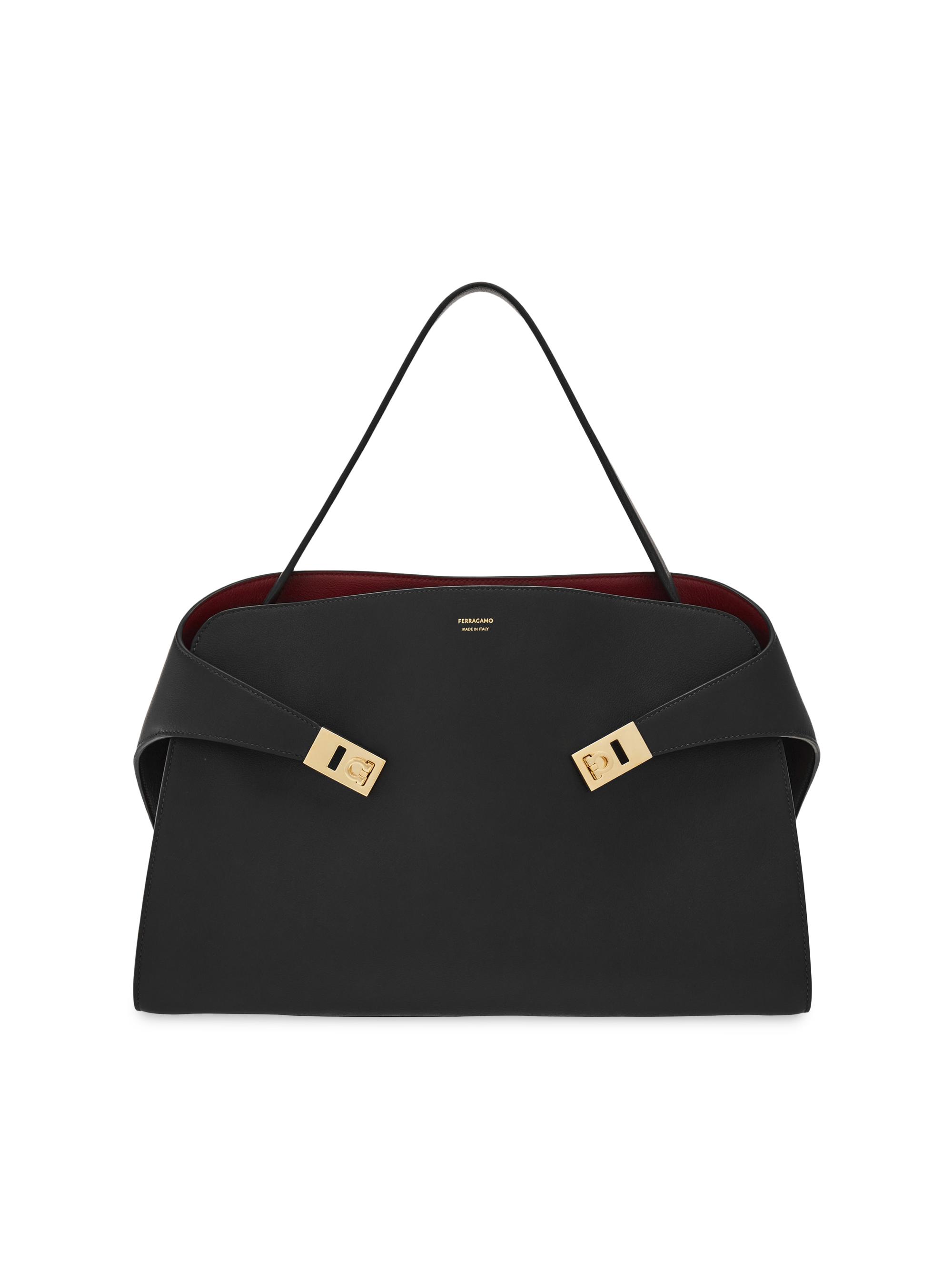 FERRAGAMO Hug Deconstructed Leather Top Handle Bag | Saks Fifth Avenue