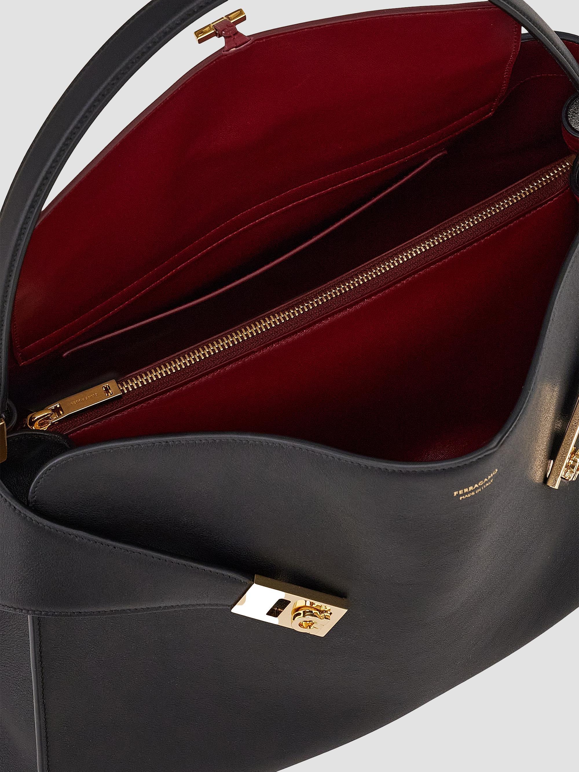 FERRAGAMO Hug Deconstructed Leather Top Handle Bag | Saks Fifth Avenue