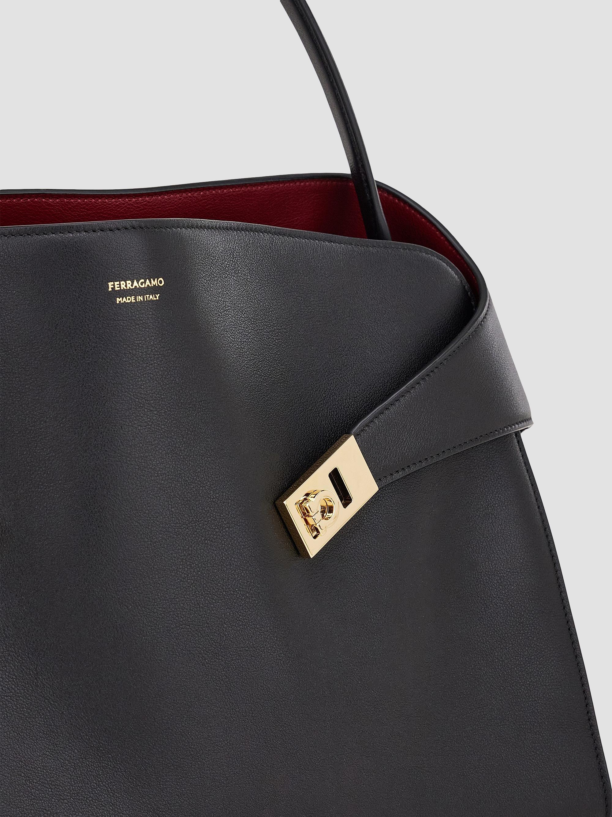 FERRAGAMO Hug Deconstructed Leather Top Handle Bag | Saks Fifth Avenue