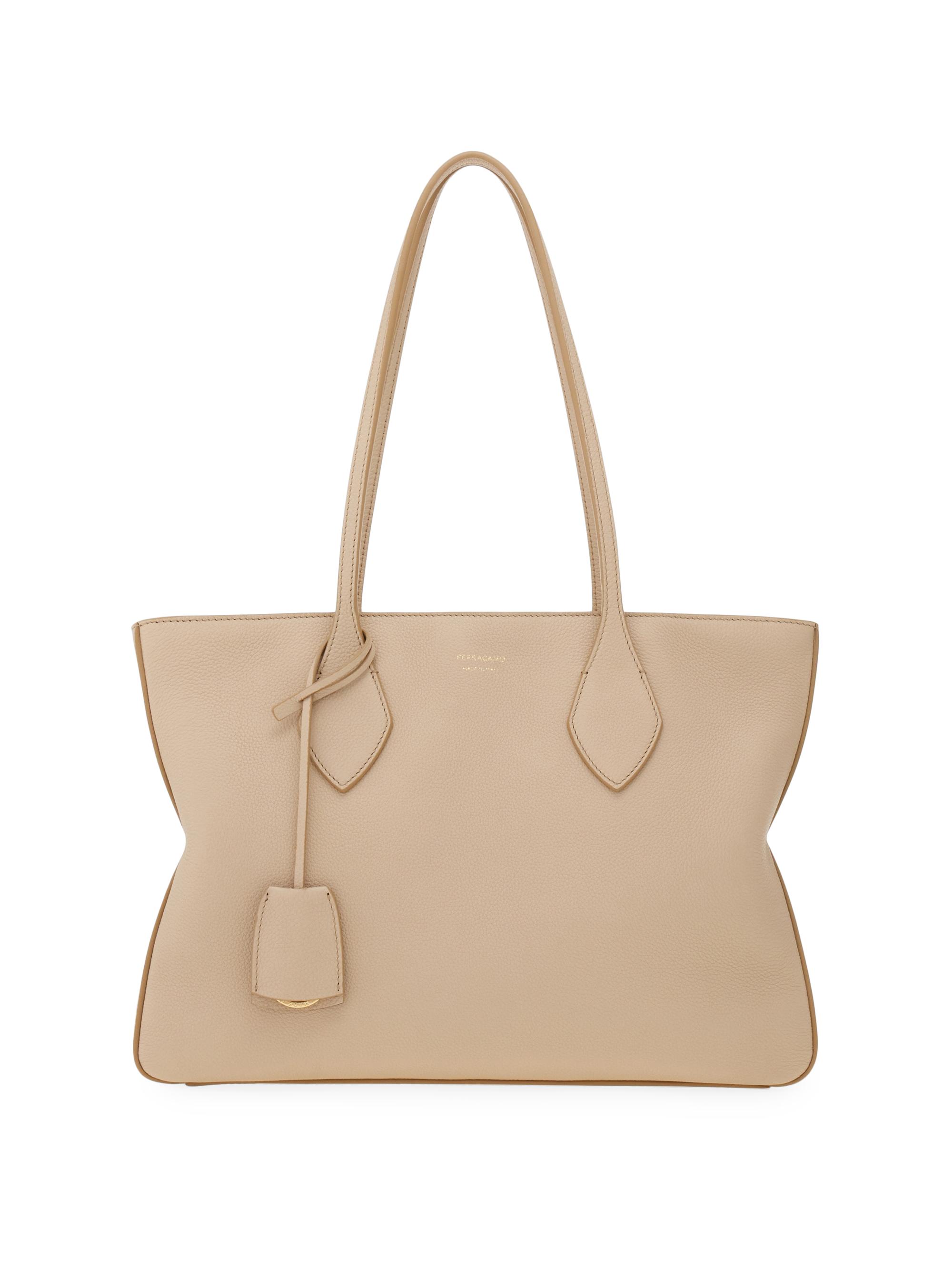 FERRAGAMO Women's  Star Leather Tote Bag - Stone