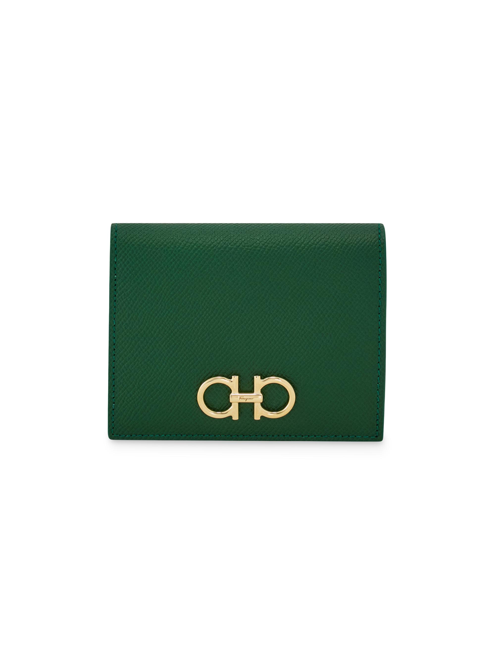 FERRAGAMO Women's Gancini Compact Wallet - Forest Green