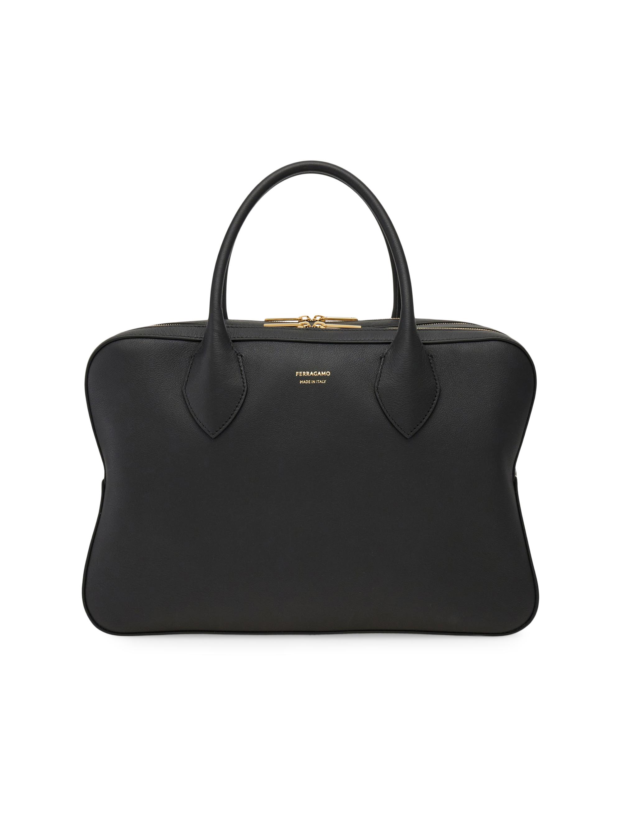 FERRAGAMO Women's  Stella Leather Satchel - Nero
