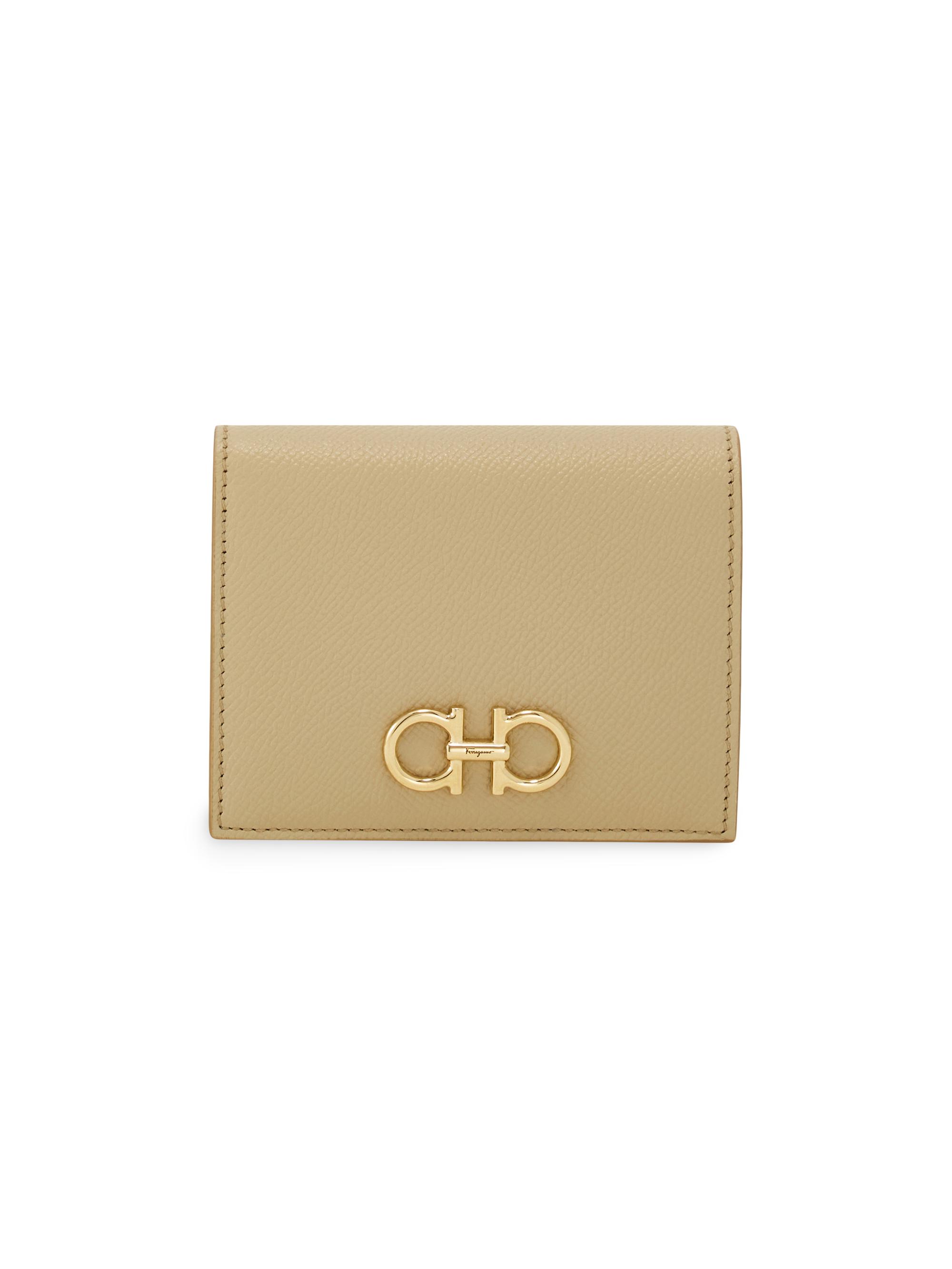 FERRAGAMO Women's Gancini Compact Wallet - Stone