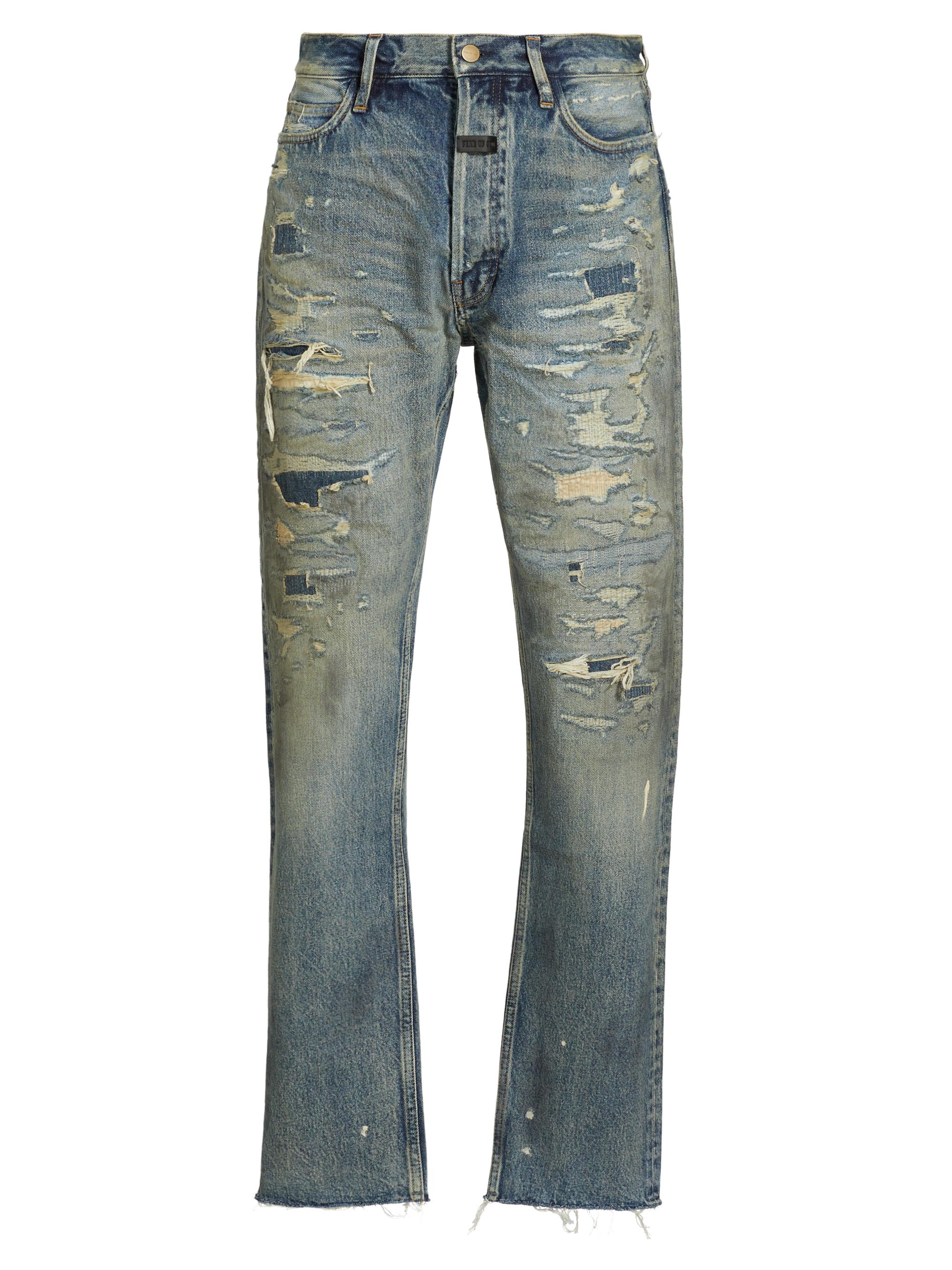 Fear of god denim デニム Fear of God Repaired Straight-Leg Jeans | Saks Fifth Avenue