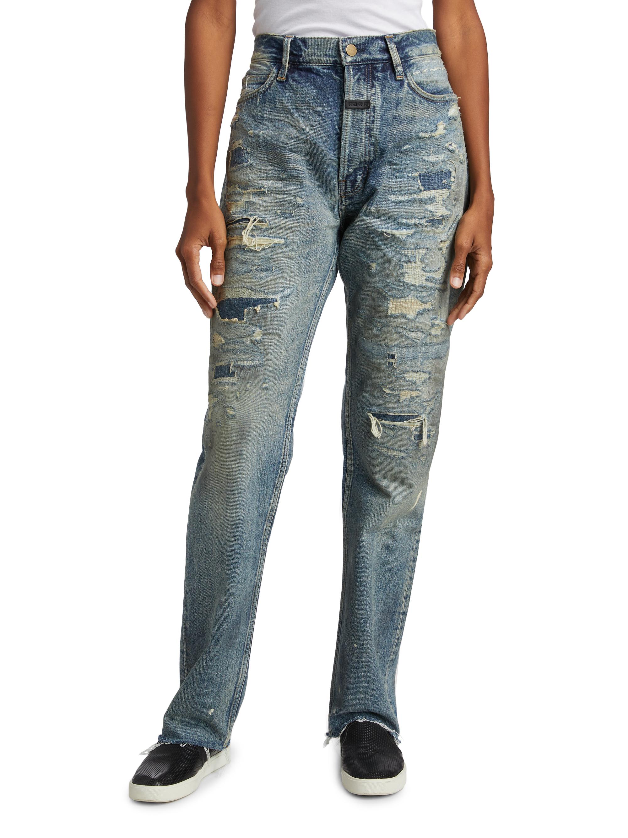 Fear of God Repaired Straight-Leg Jeans | Saks Fifth Avenue