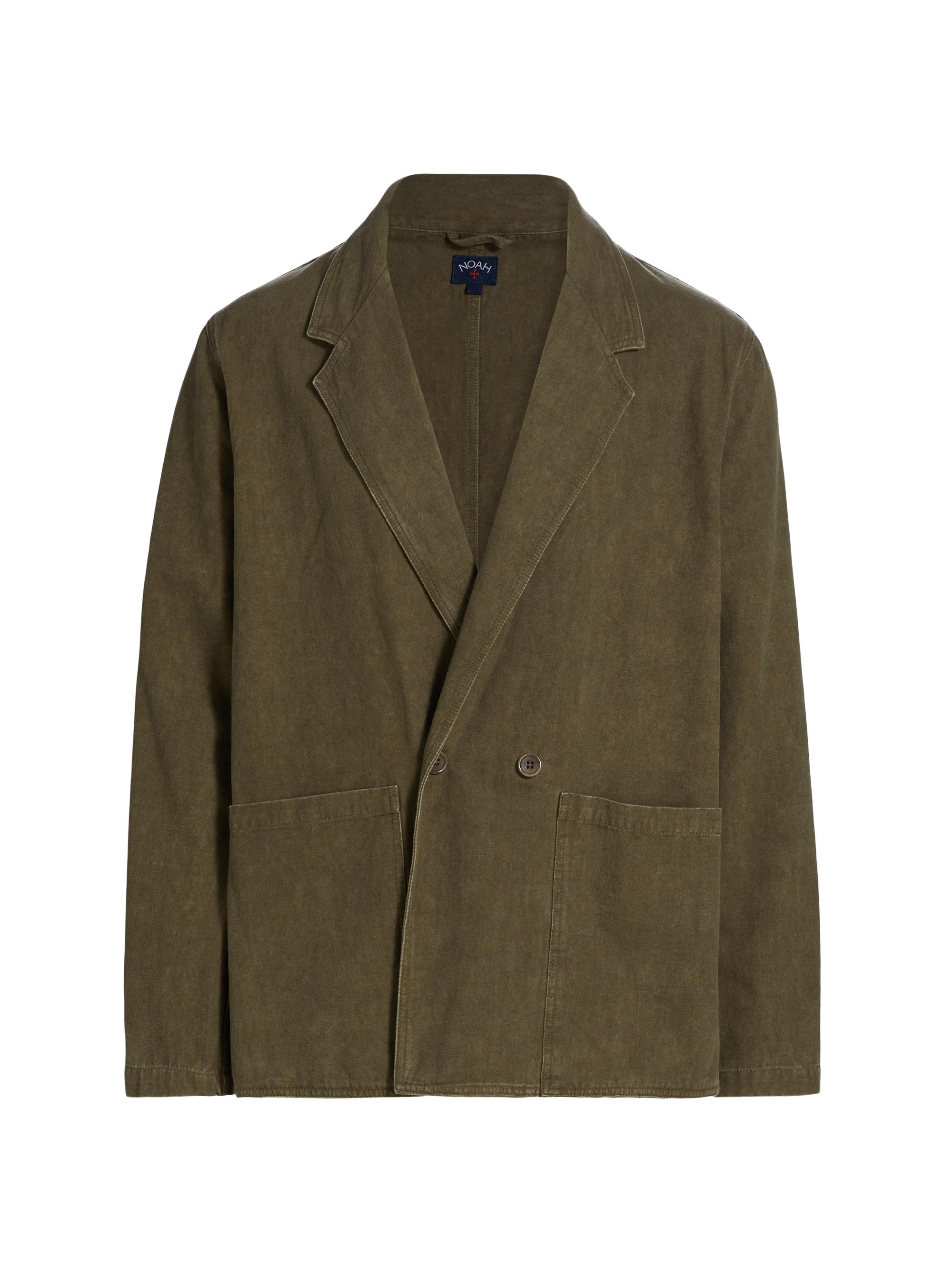 Noah Men's Double-Breasted Cotton Jacket - Dark Olive
