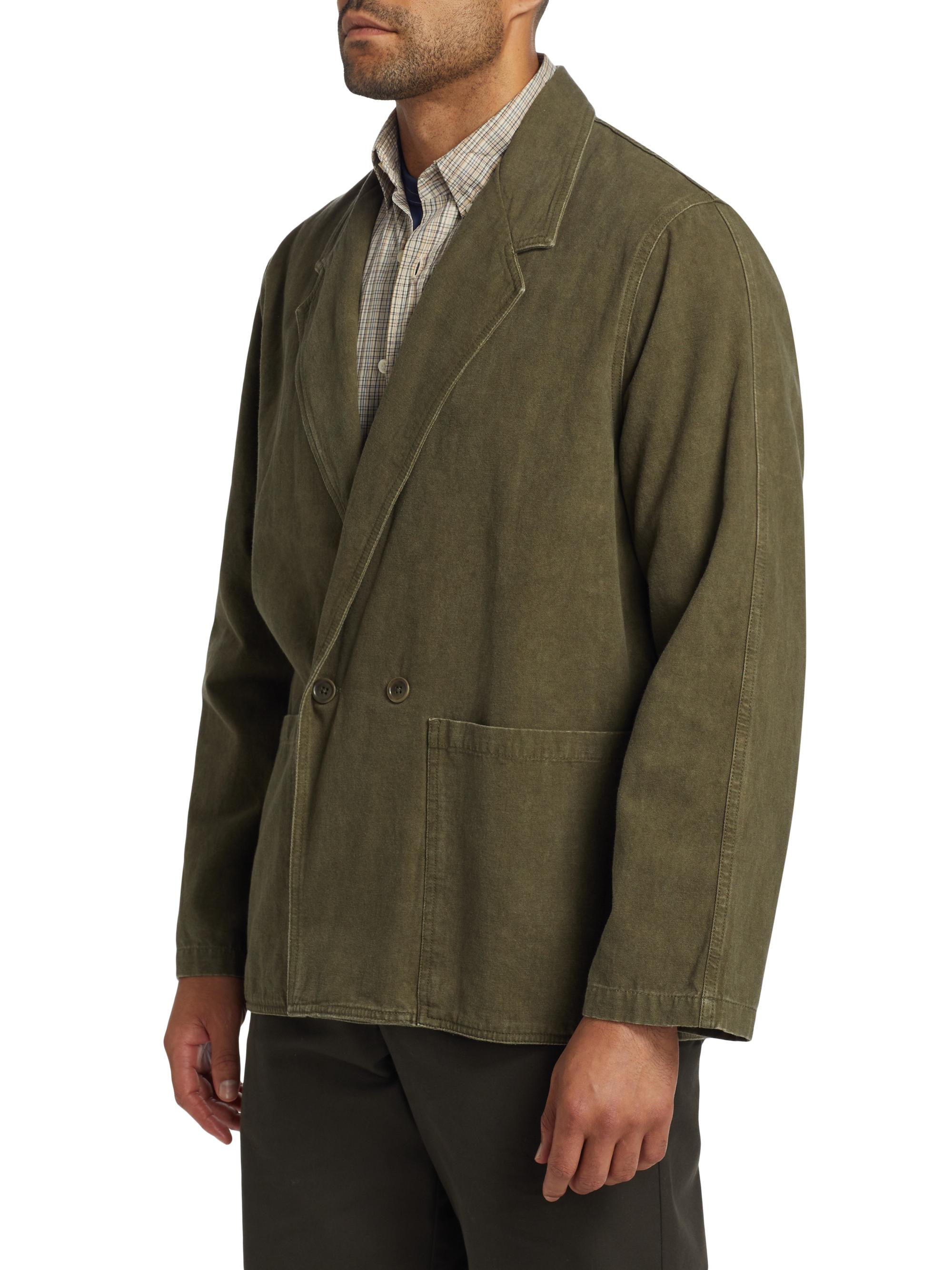 Shop Noah Double-Breasted Cotton Jacket | Saks Fifth Avenue