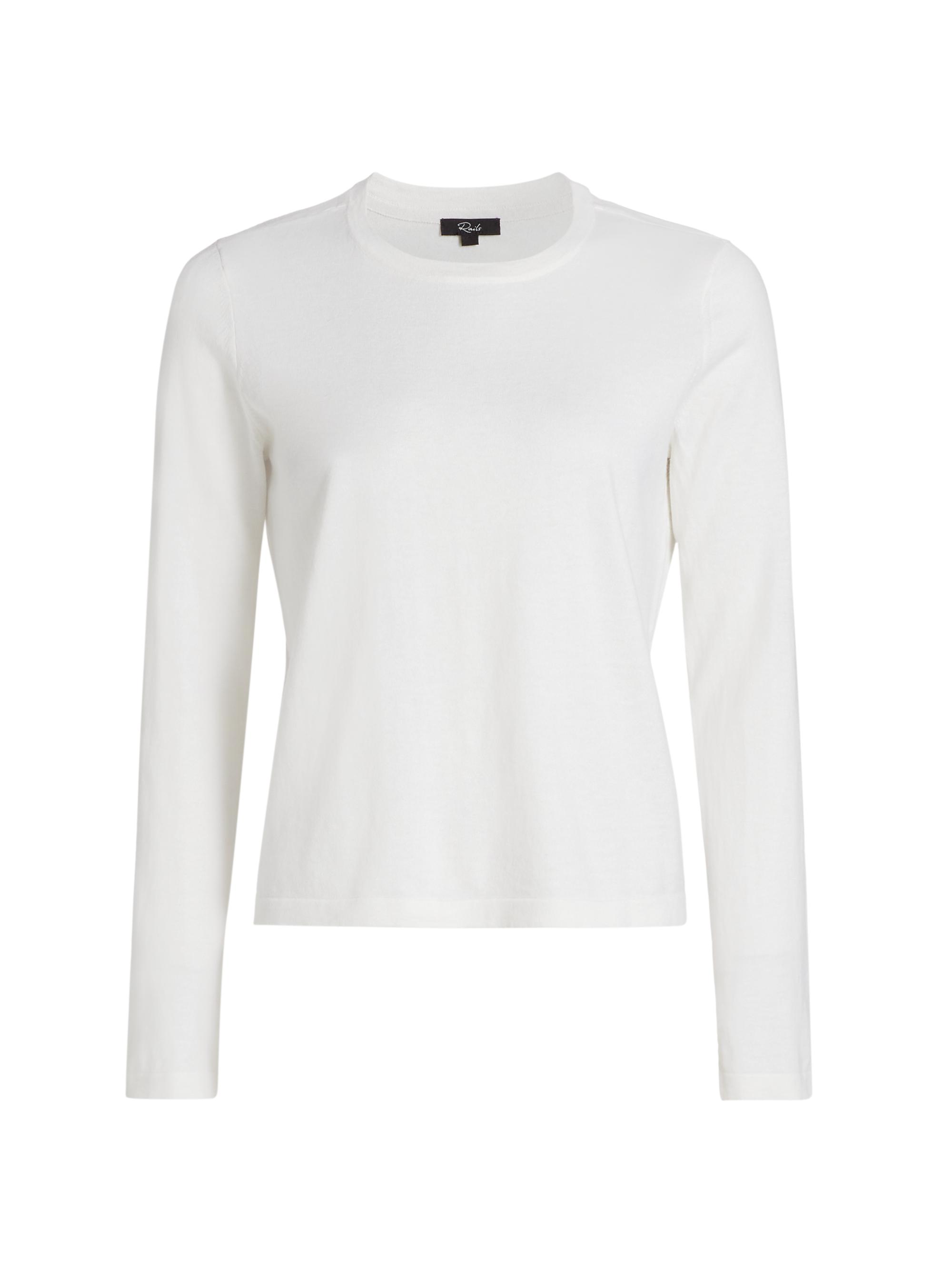 Rails Women's Cotton-Cashmere Long-Sleeve T-Shirt - White