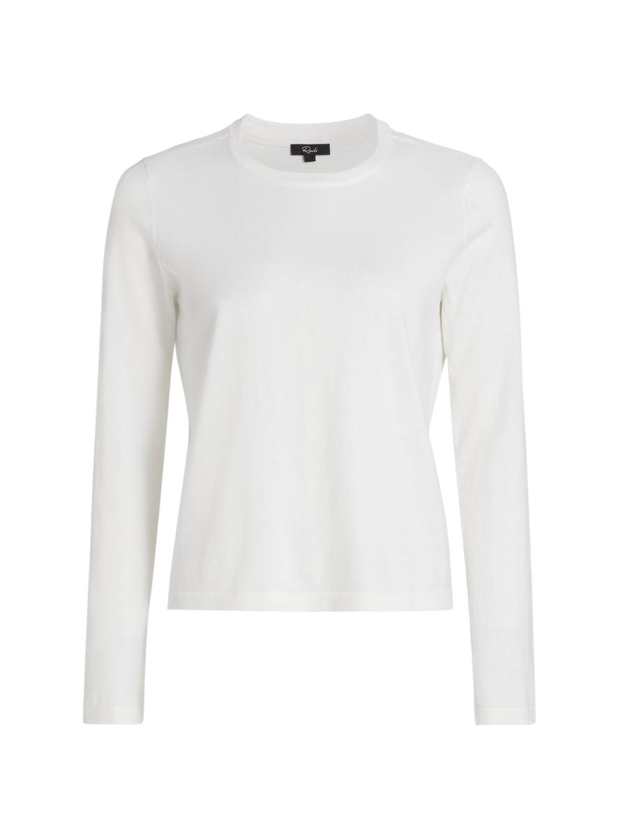 Rails Women's Cotton-cashmere Long-sleeve T-shirt In White
