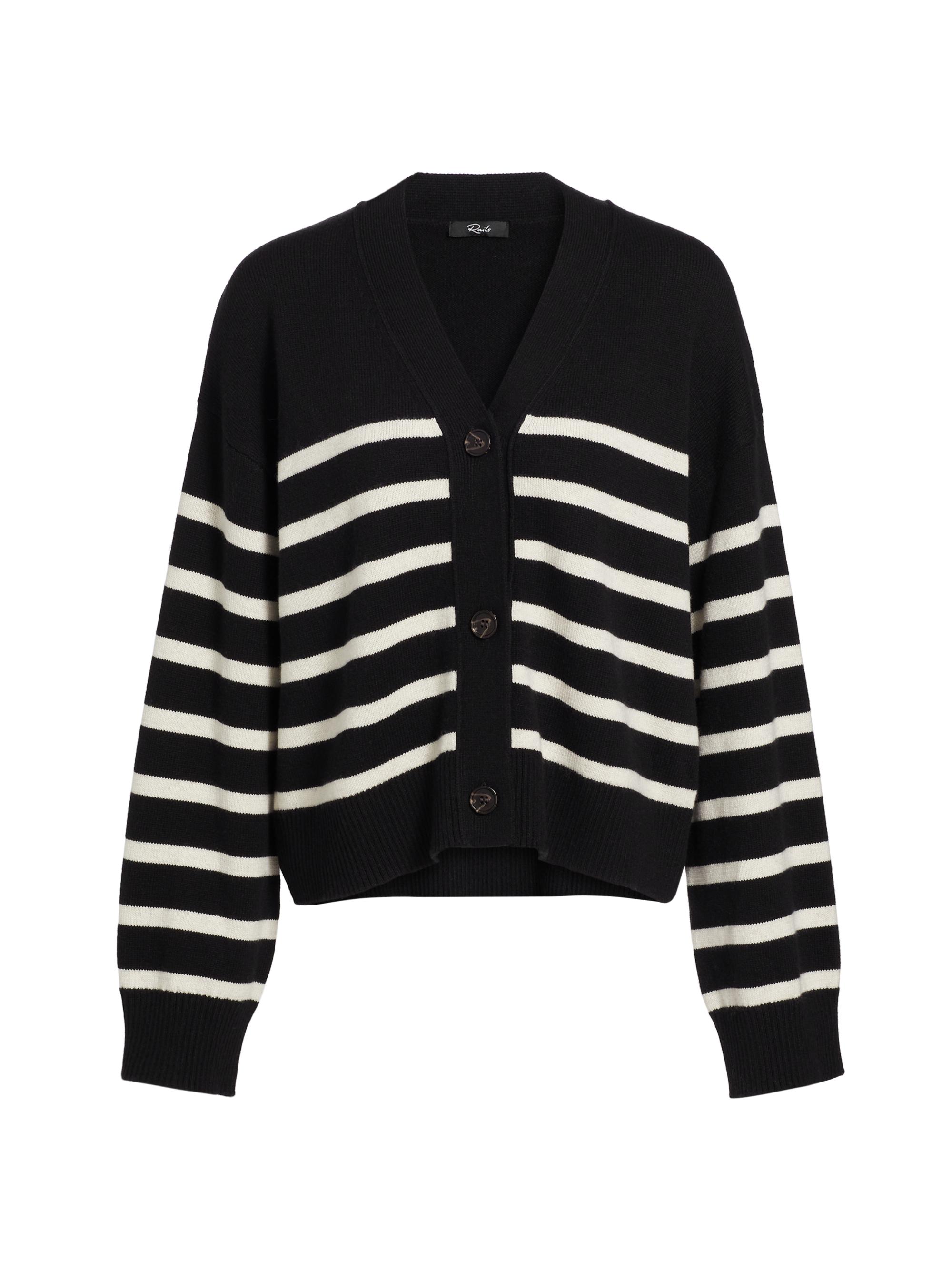 トップス enfold ENFOLD STRIPE CARDIGAN 0400021562901_BLACKOATMEALSTRI