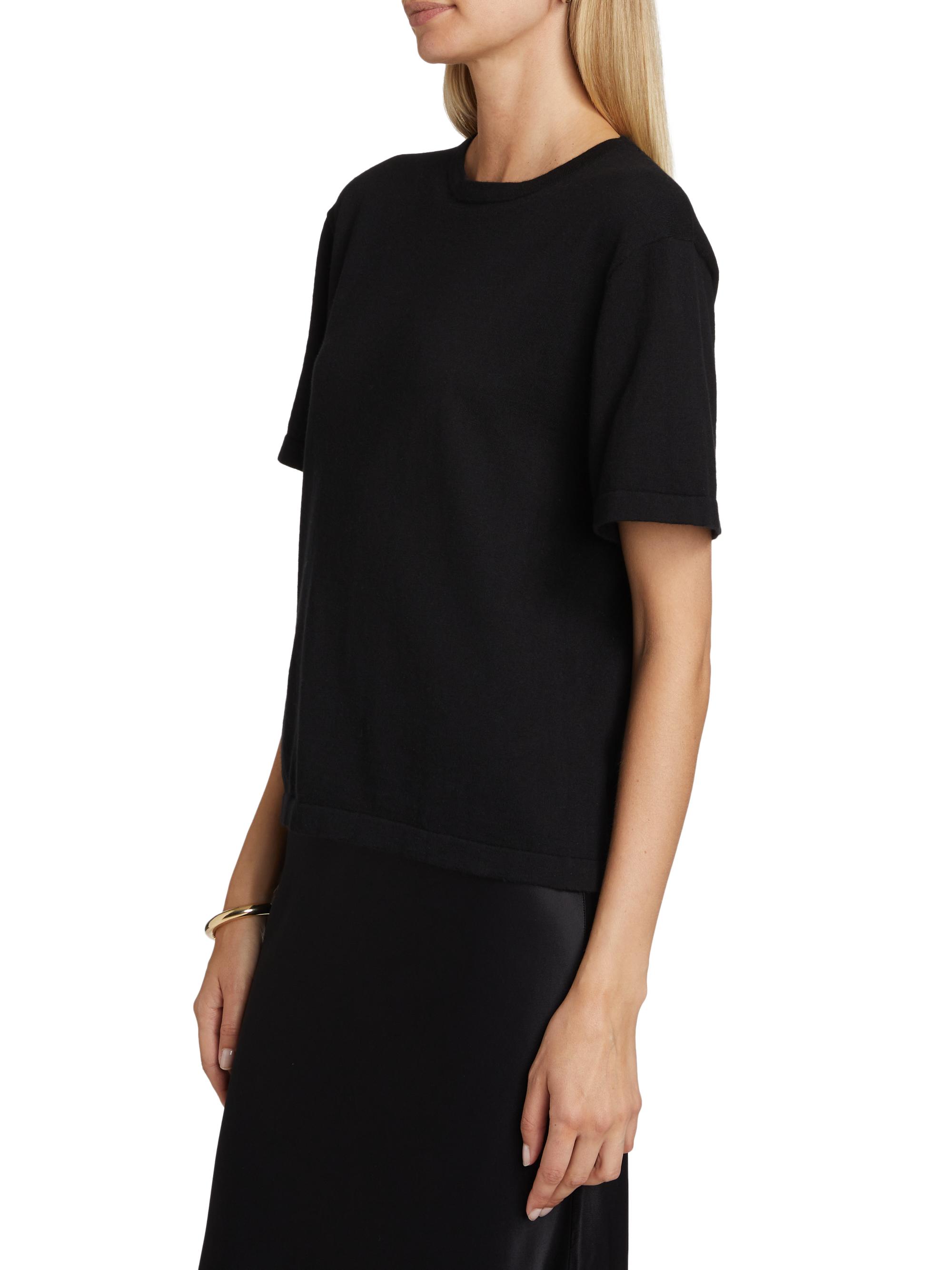 Rails Women's Cotton-Cashmere T-Shirt - Black - detail view in Black