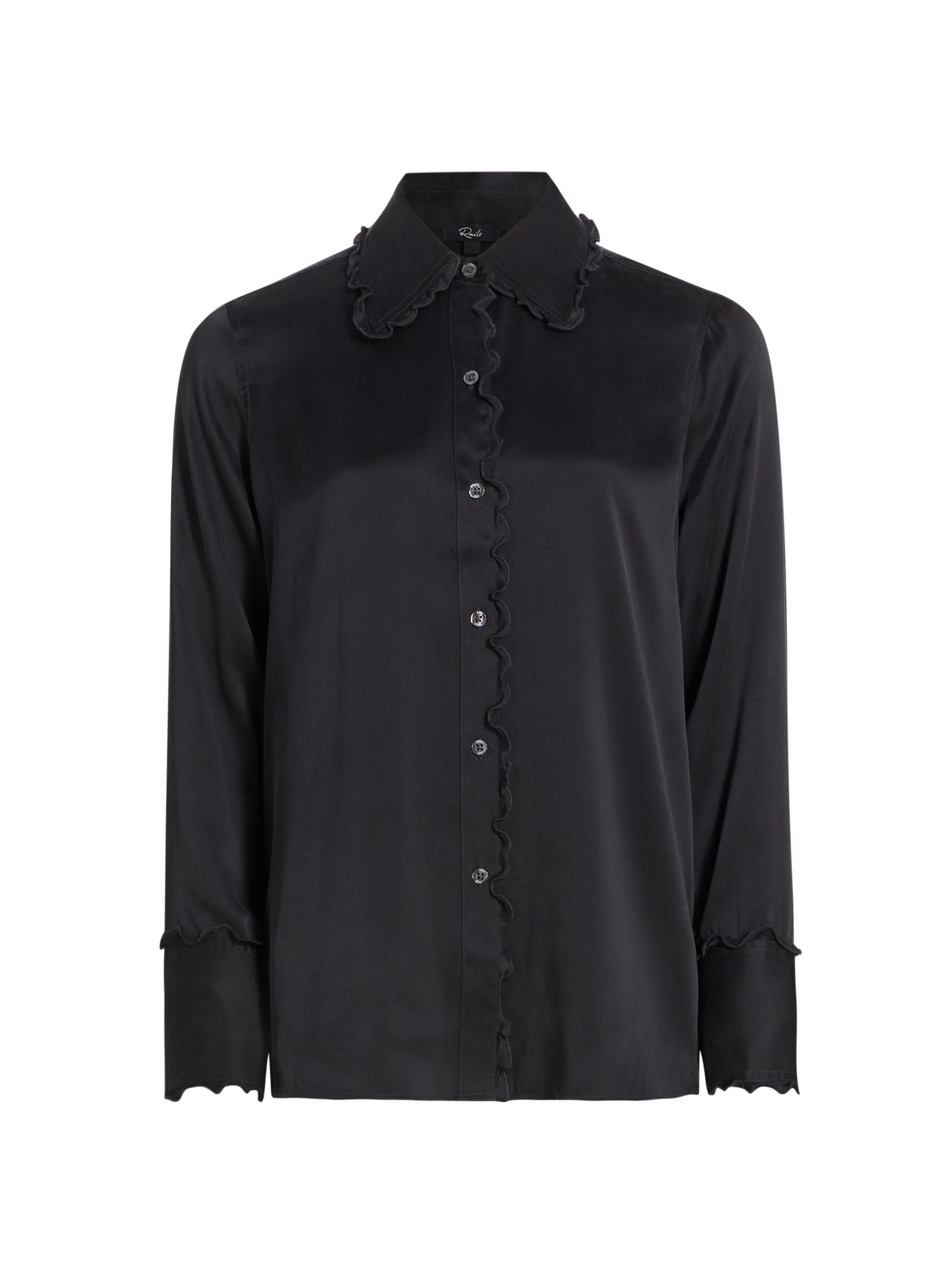 Rails Women's Fia Silk Ruffled Blouse - Black