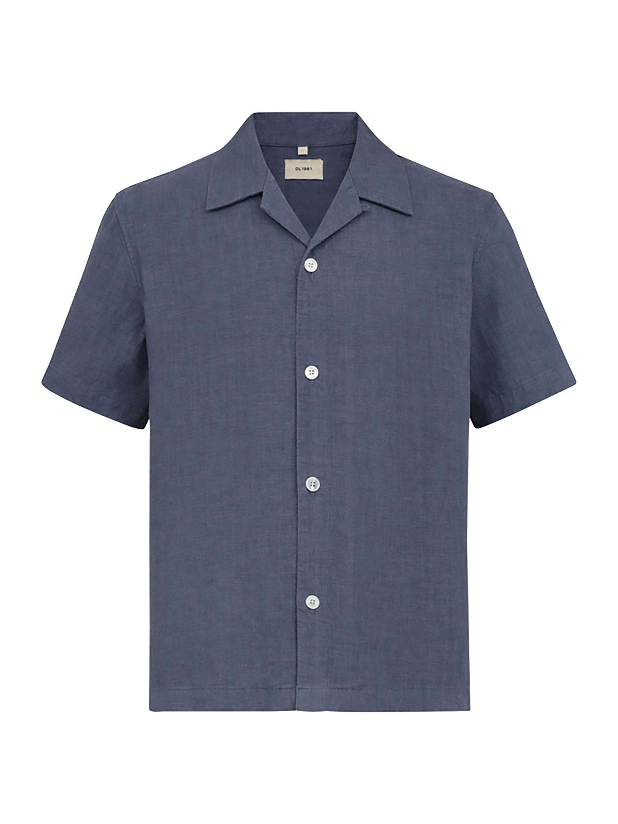 DL1961 Premium Denim Men's Hugh Shirt - Slate Blue Linen