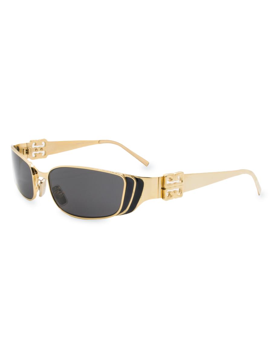 Givenchy 4G Liquid Metal 55MM Rectangular Sunglasses | Saks Fifth