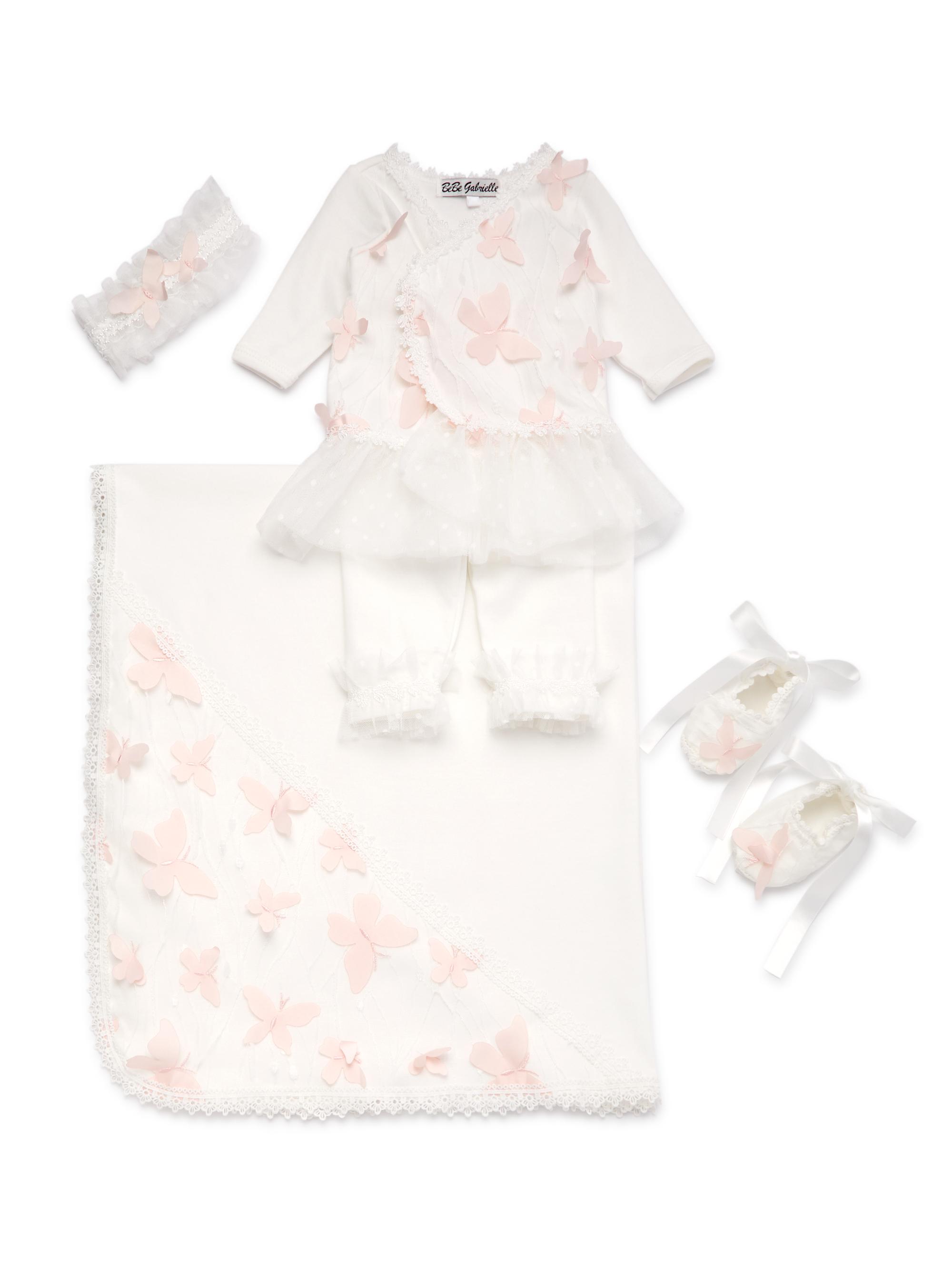 Macis Design Baby Girl's 5-Piece Wrap Top, Pants, Headband, Booties & Blanket Set -  Light Pink 12 Months