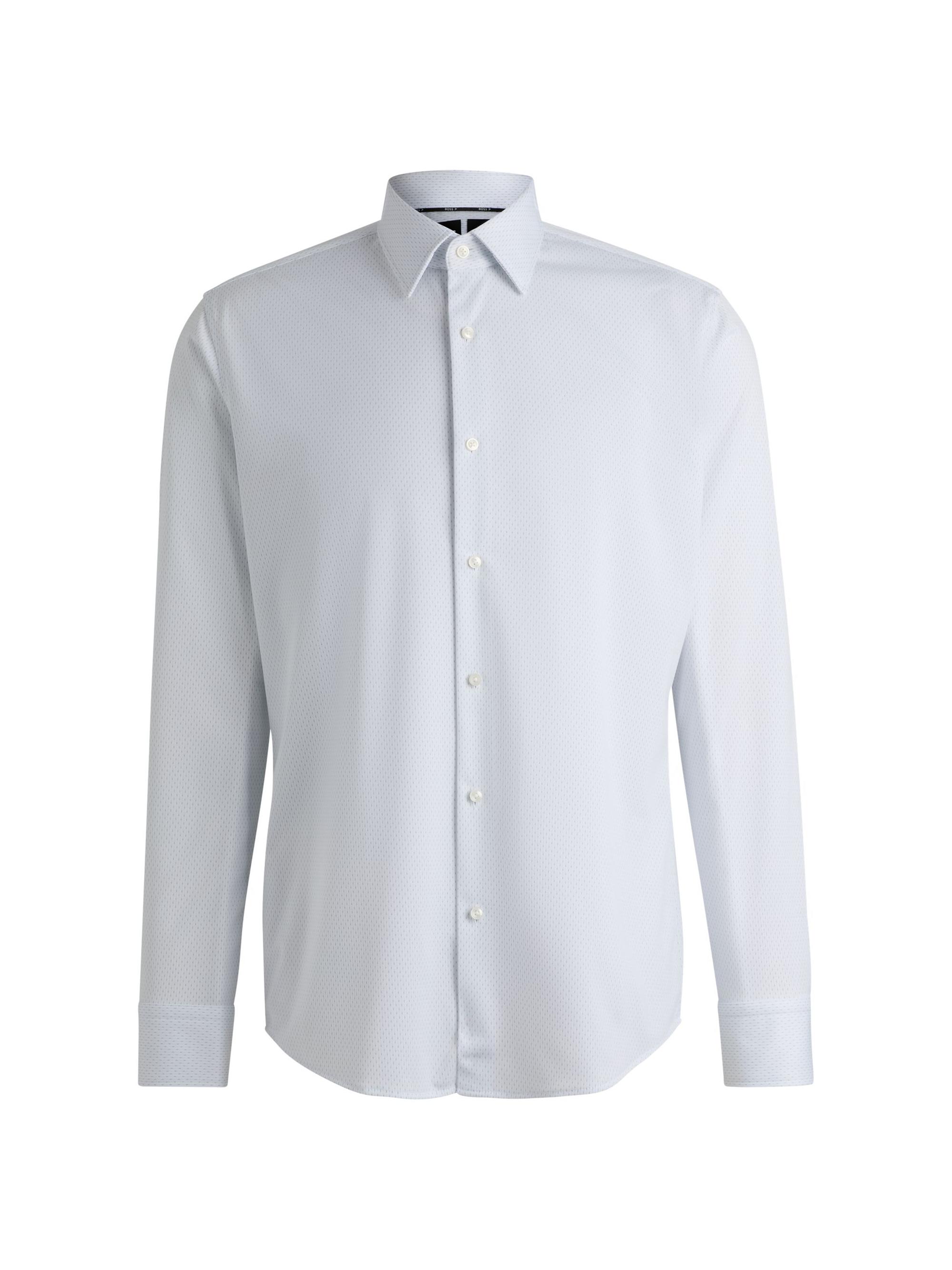 BOSS Men's Regular-Fit Shirt in Structured Performance Material - Blue