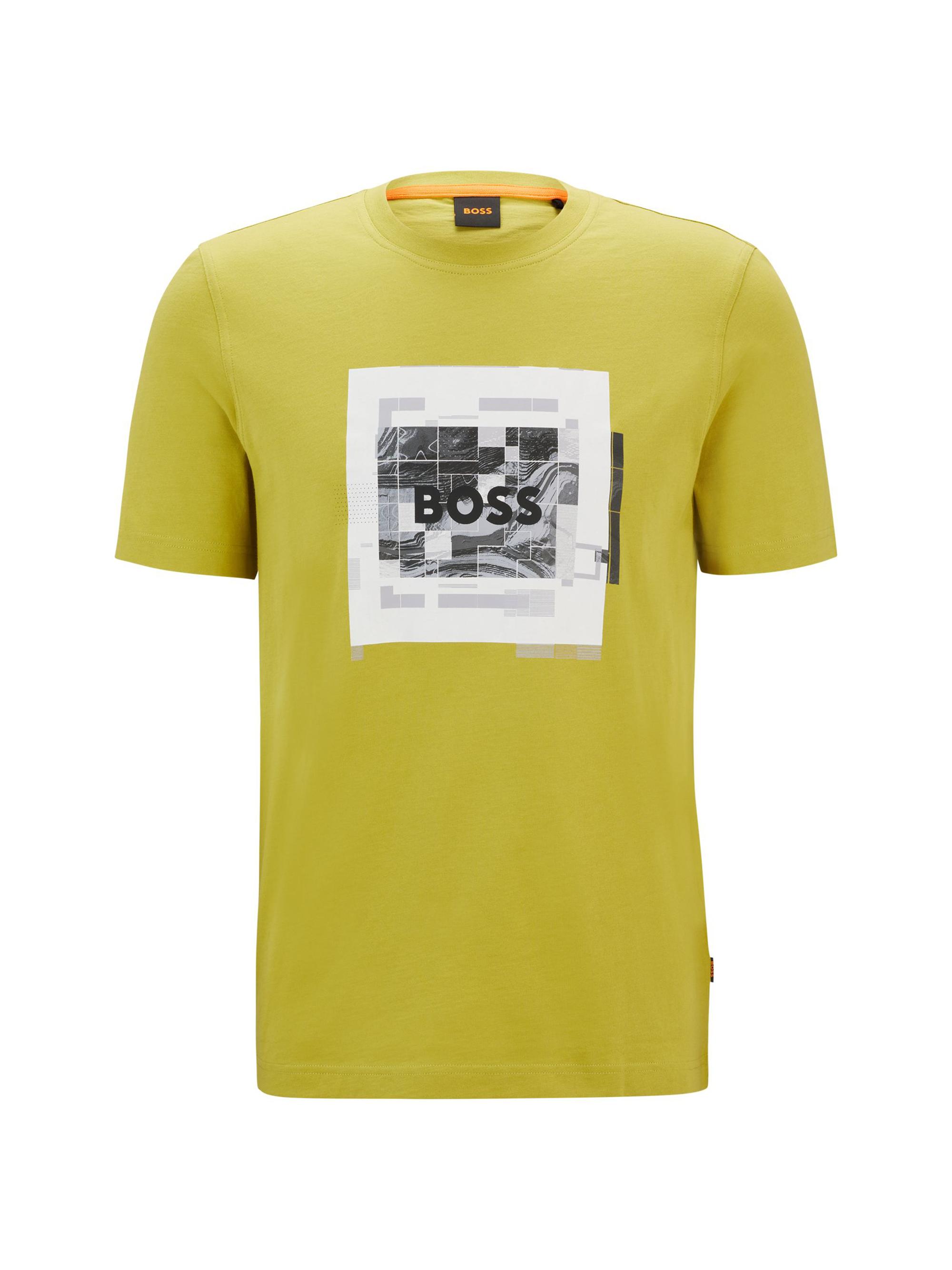 BOSS Men's Cotton-Jersey T-Shirt with Logo Artwork - Black