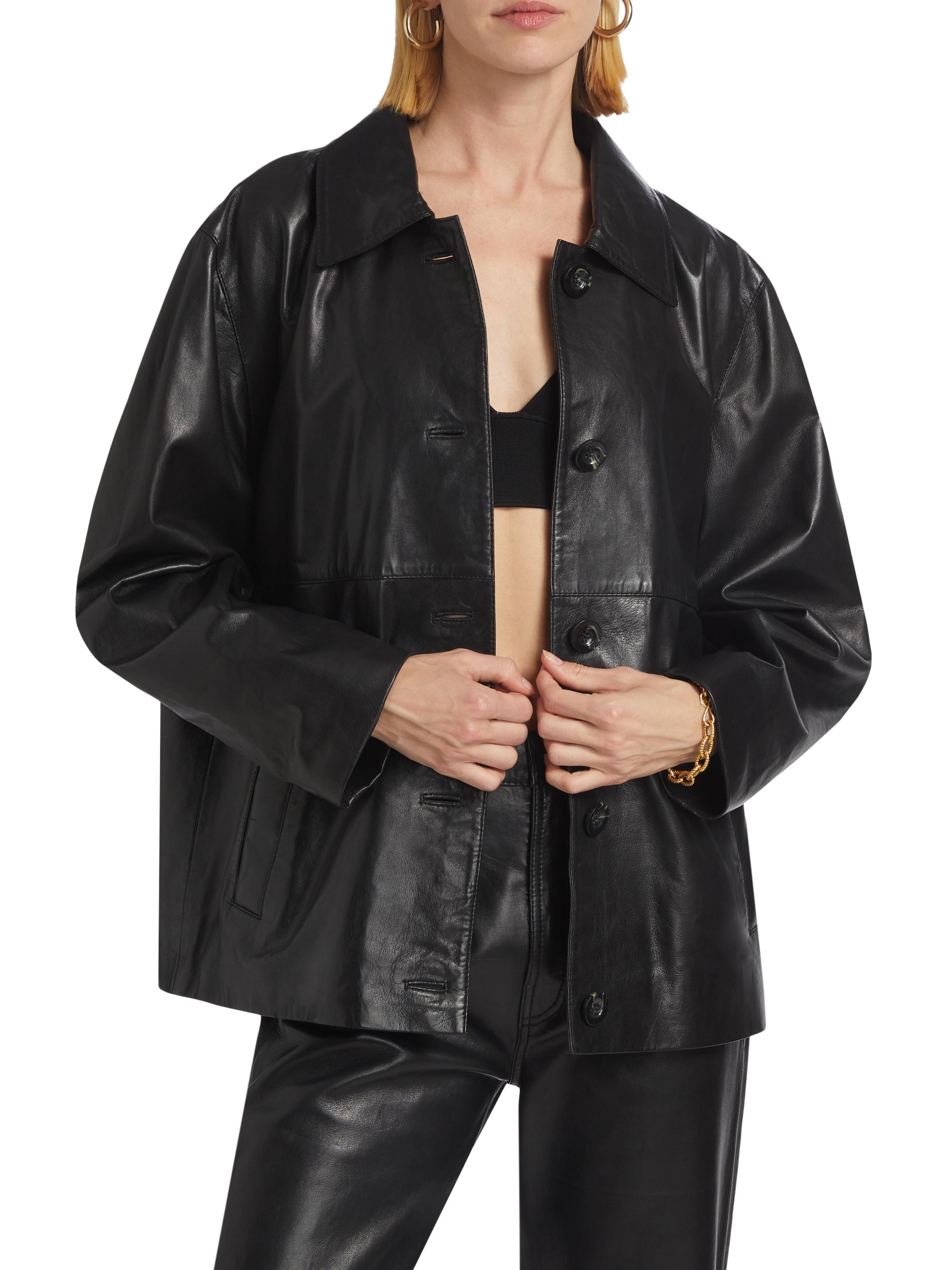 Lamarque Presley Leather Shirt Jacket | Saks Fifth Avenue