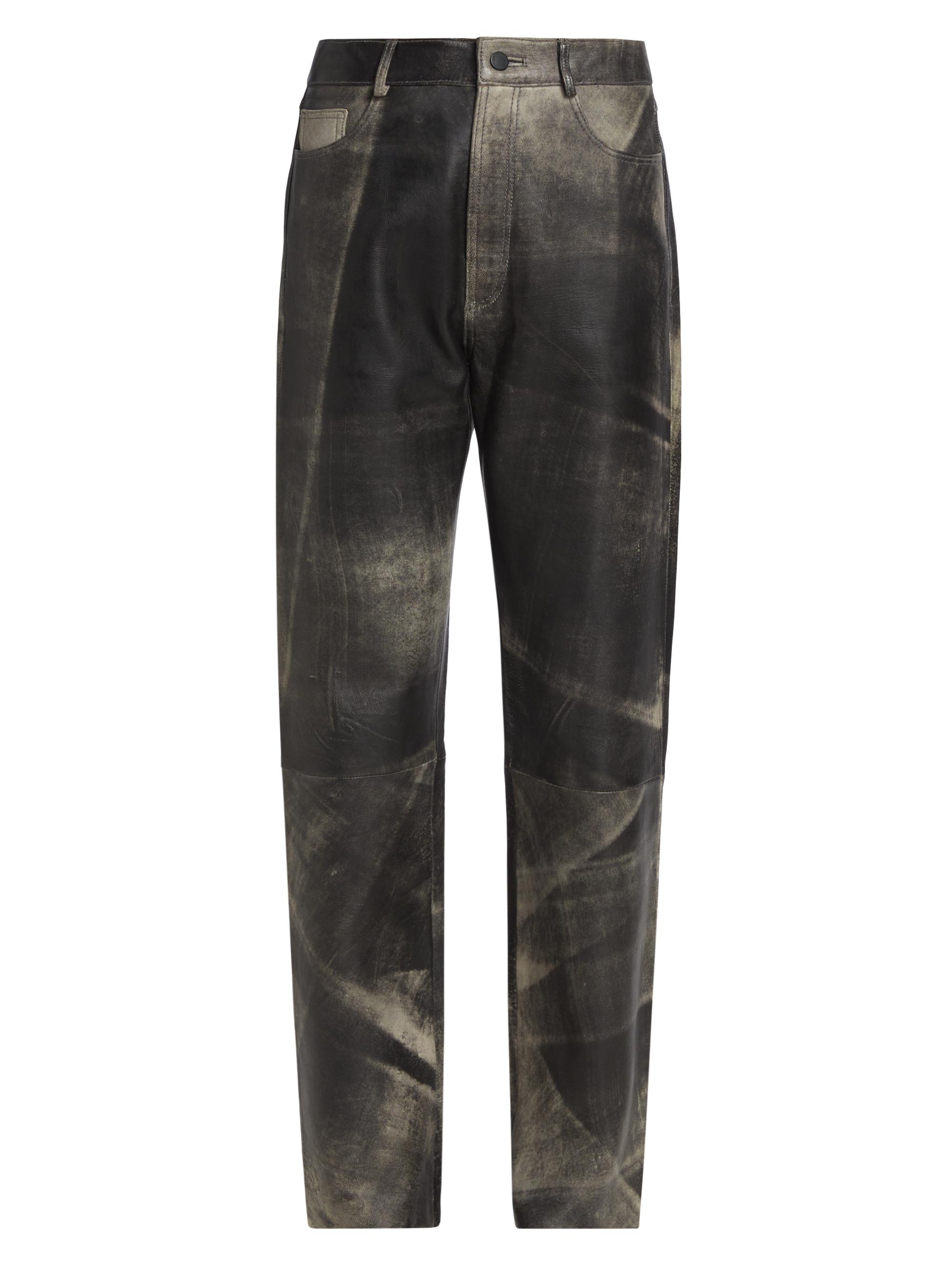 Lamarque Women's Shannon Leather Straight-Leg Pants - Fossil Grey