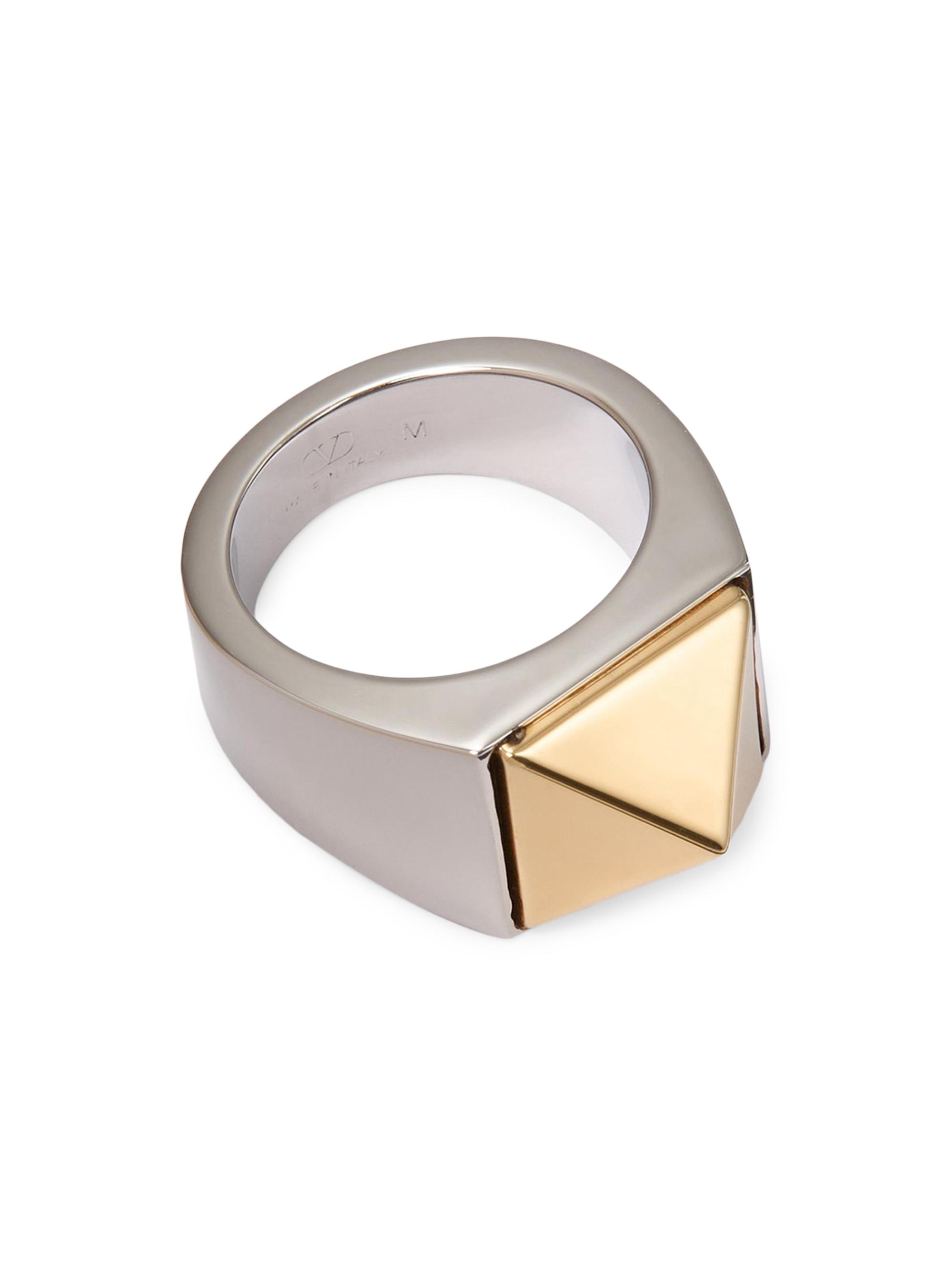 Valentino Garavani Men's Rockstud Metal Ring - Gold Palladium