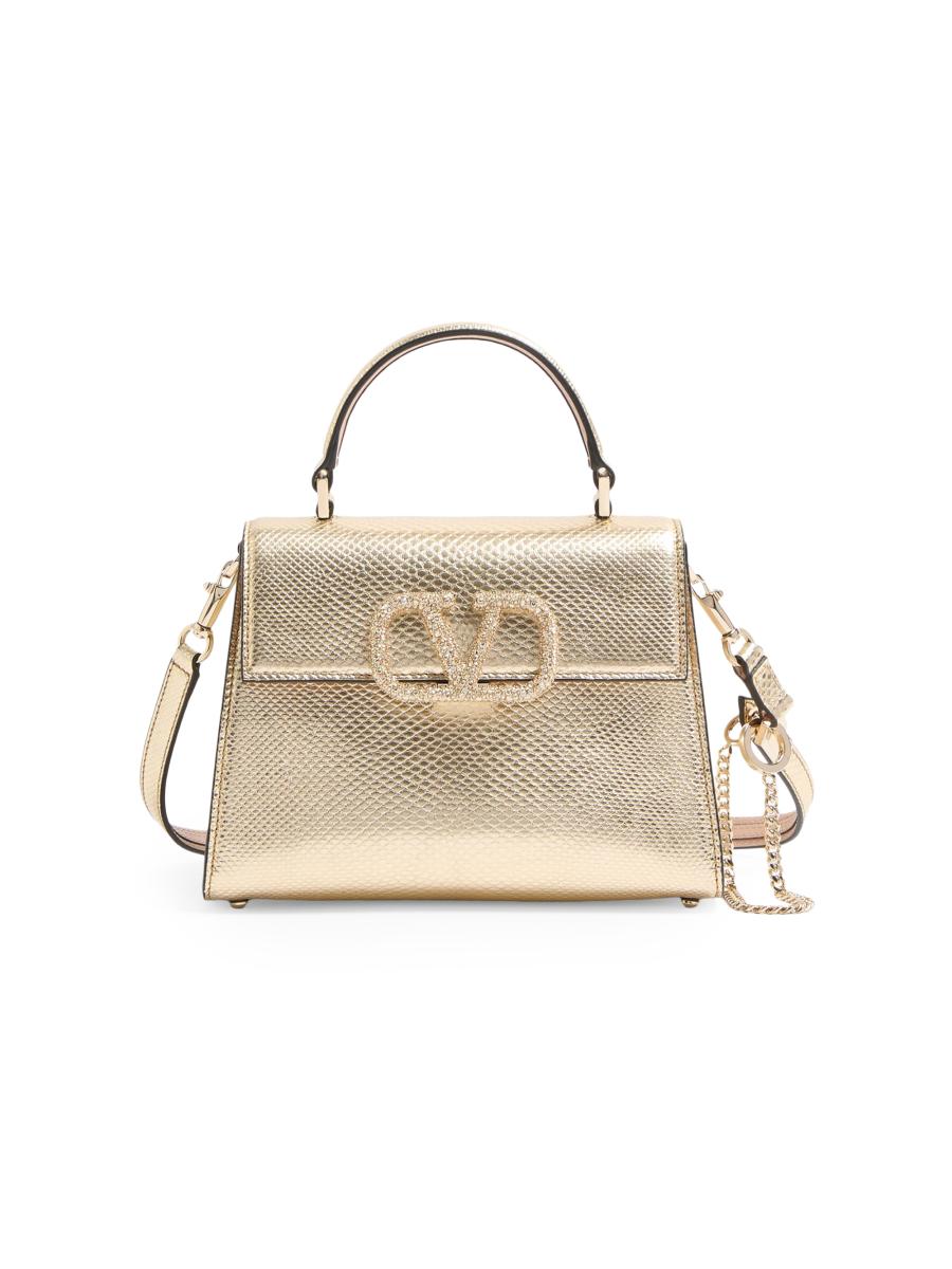 Valentino Garavani Small VSling Handbag in Metallic Karung