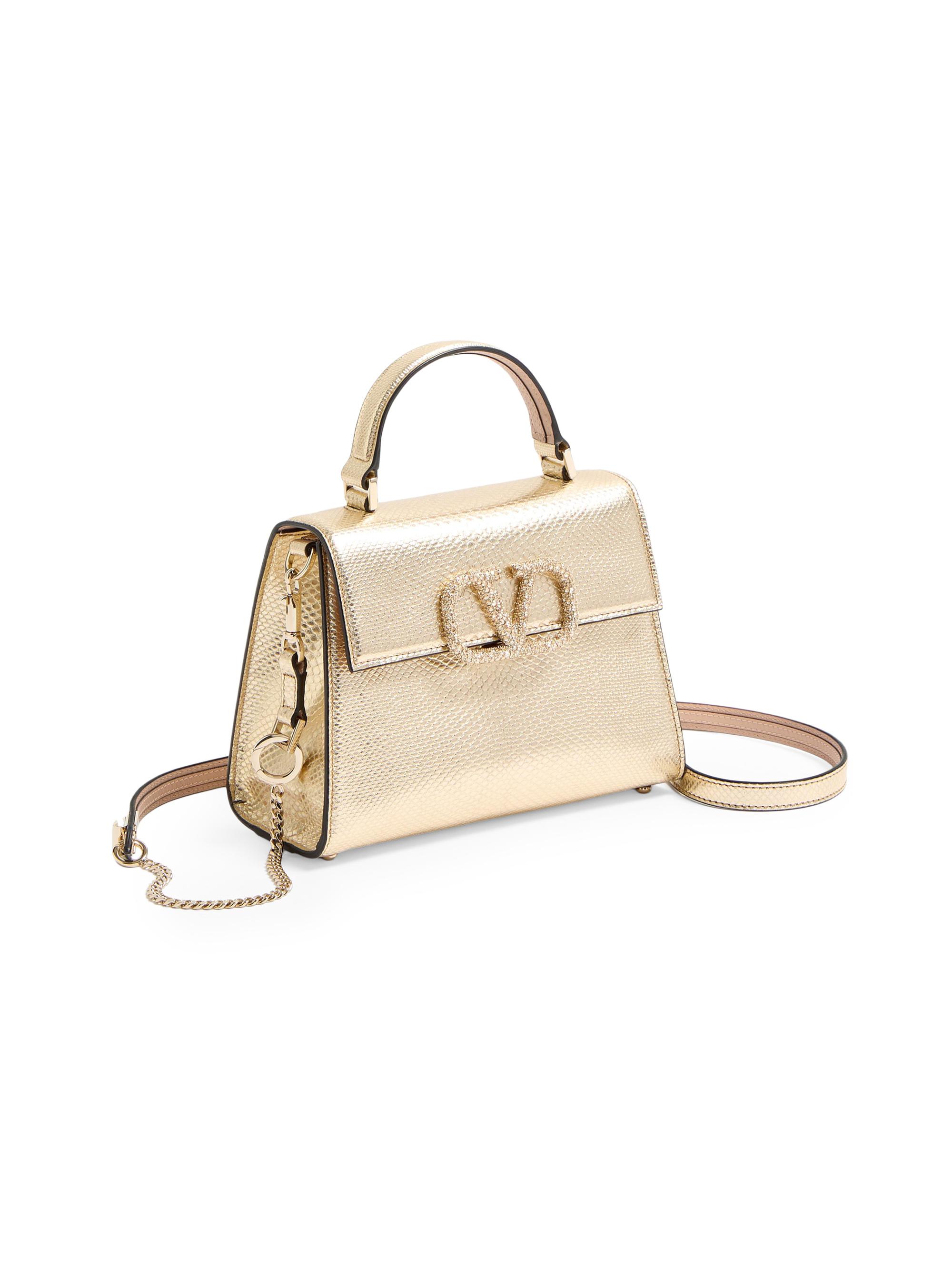 【ちゃら】valentino Vスリングミニバッグ Valentino Garavani Small VSling Handbag in Metallic Karung | Saks