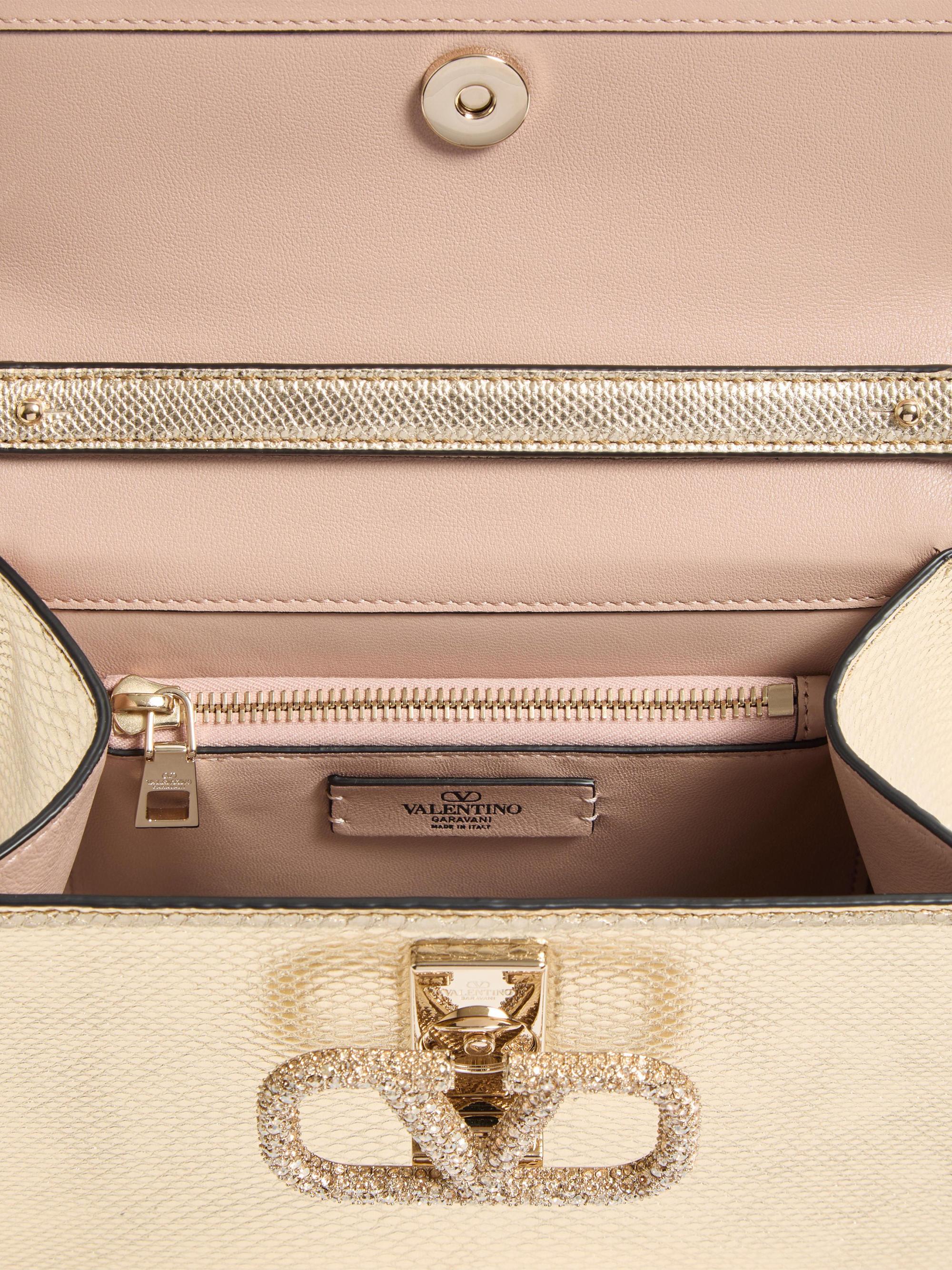 Valentino Garavani Small VSling Handbag in Metallic Karung