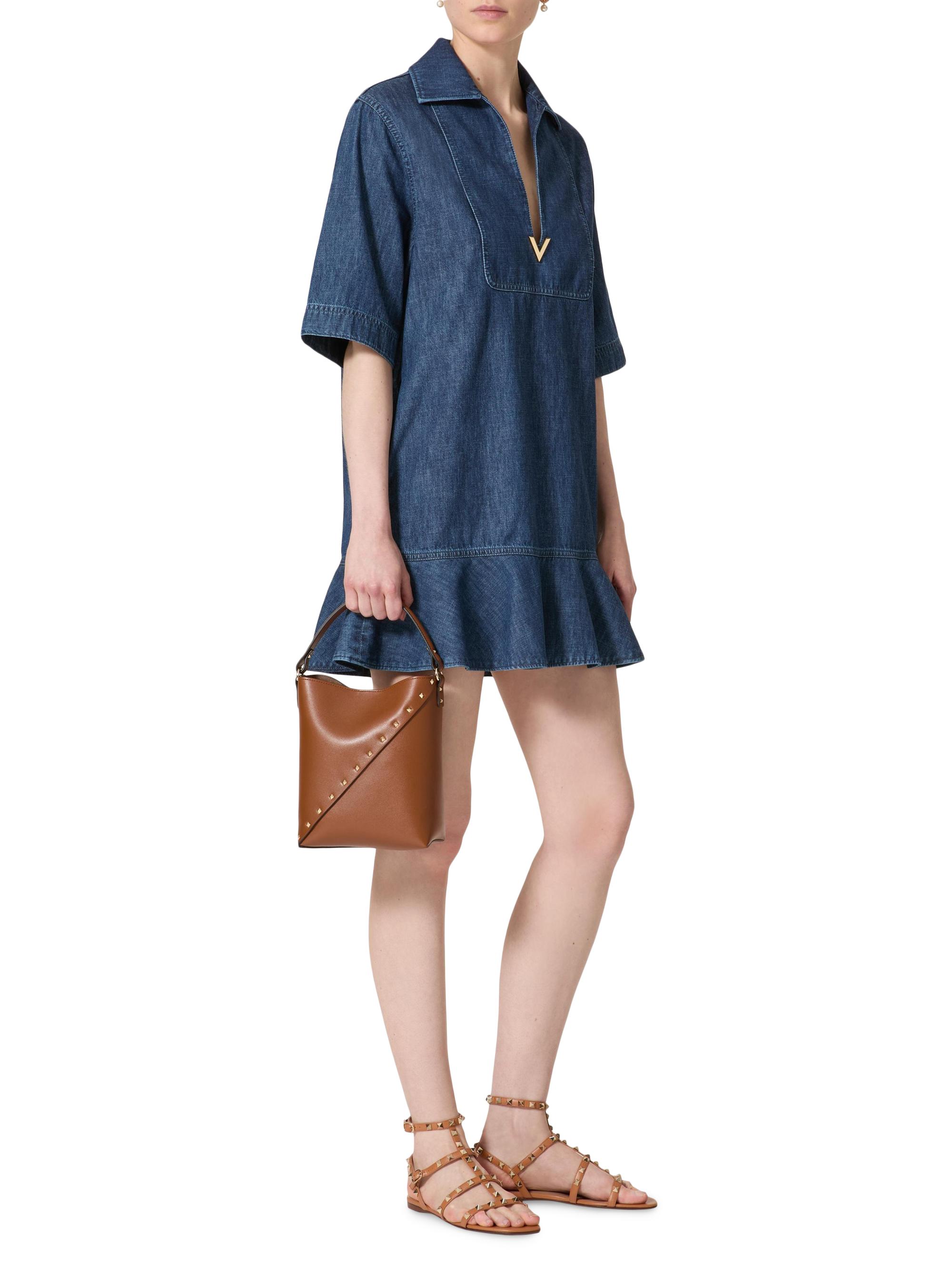 【valentino garavani】ひざ丈ワンピース Valentino Garavani Chambray Denim Short Dress | Saks Fifth Avenue