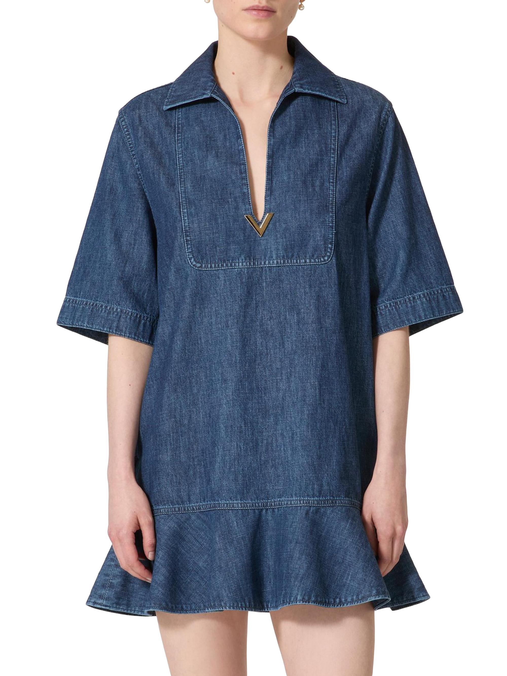 Valentino Garavani Chambray Denim Short Dress | Saks Fifth Avenue