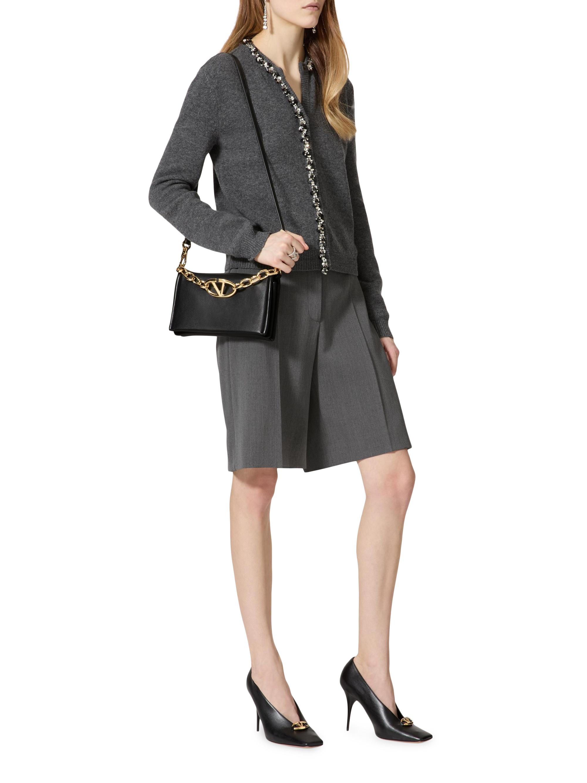 Valentino Garavani VLogo Chain Clutch Bag in Nappa Leather | Saks