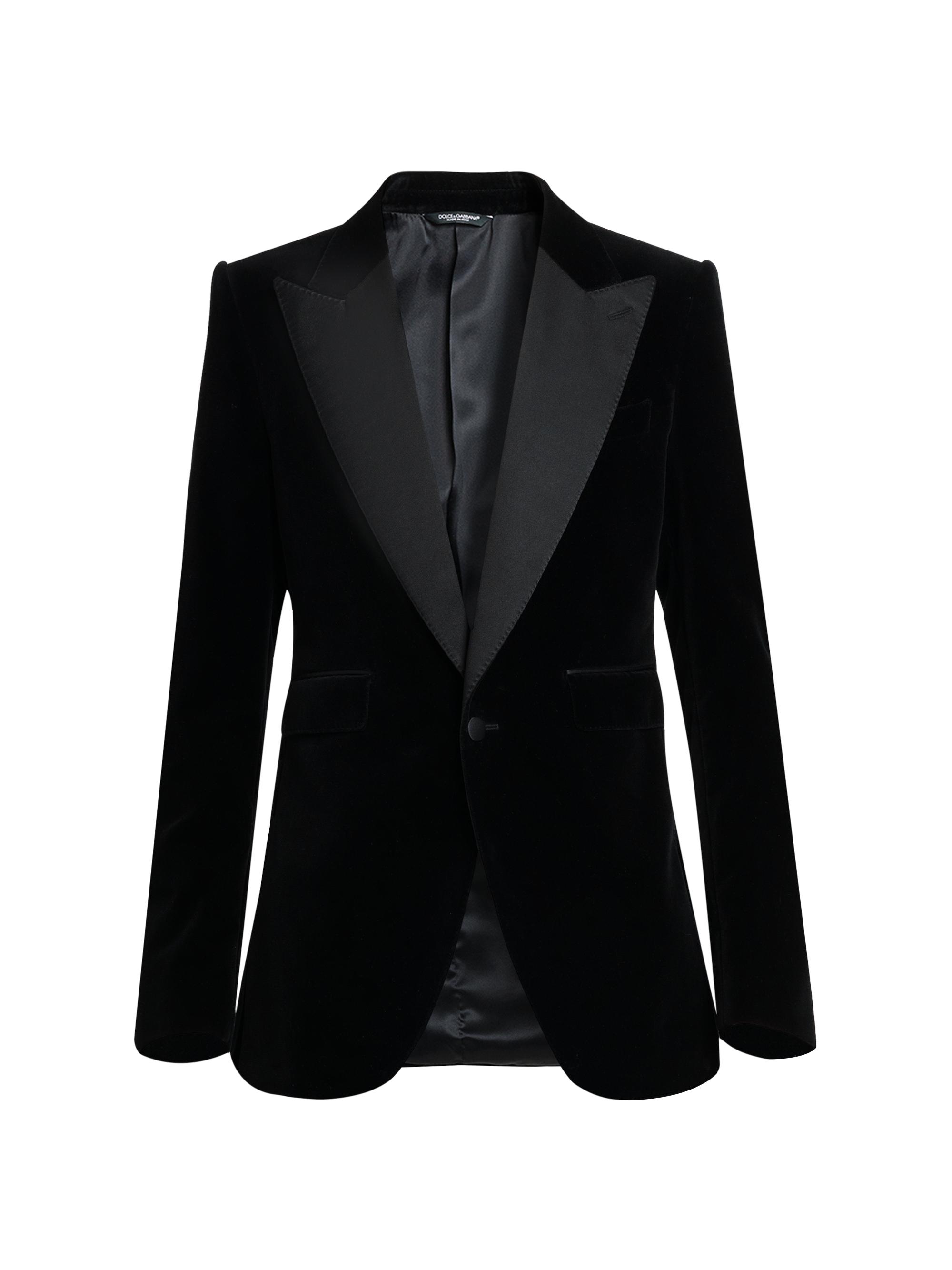 Dolce & Gabbana Men's Satin-Lapel Velvet Jacket - Nero