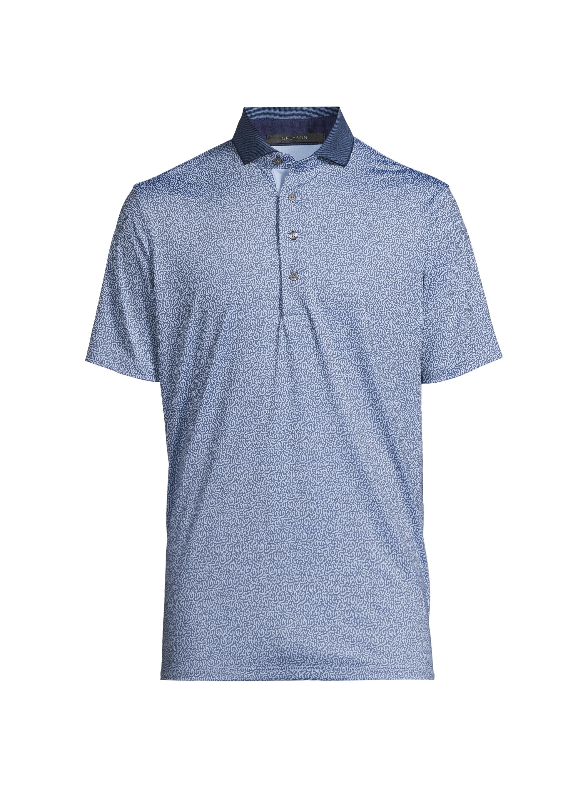 Greyson Men's Brook Trout Graphic Polo Shirt - Delphinium