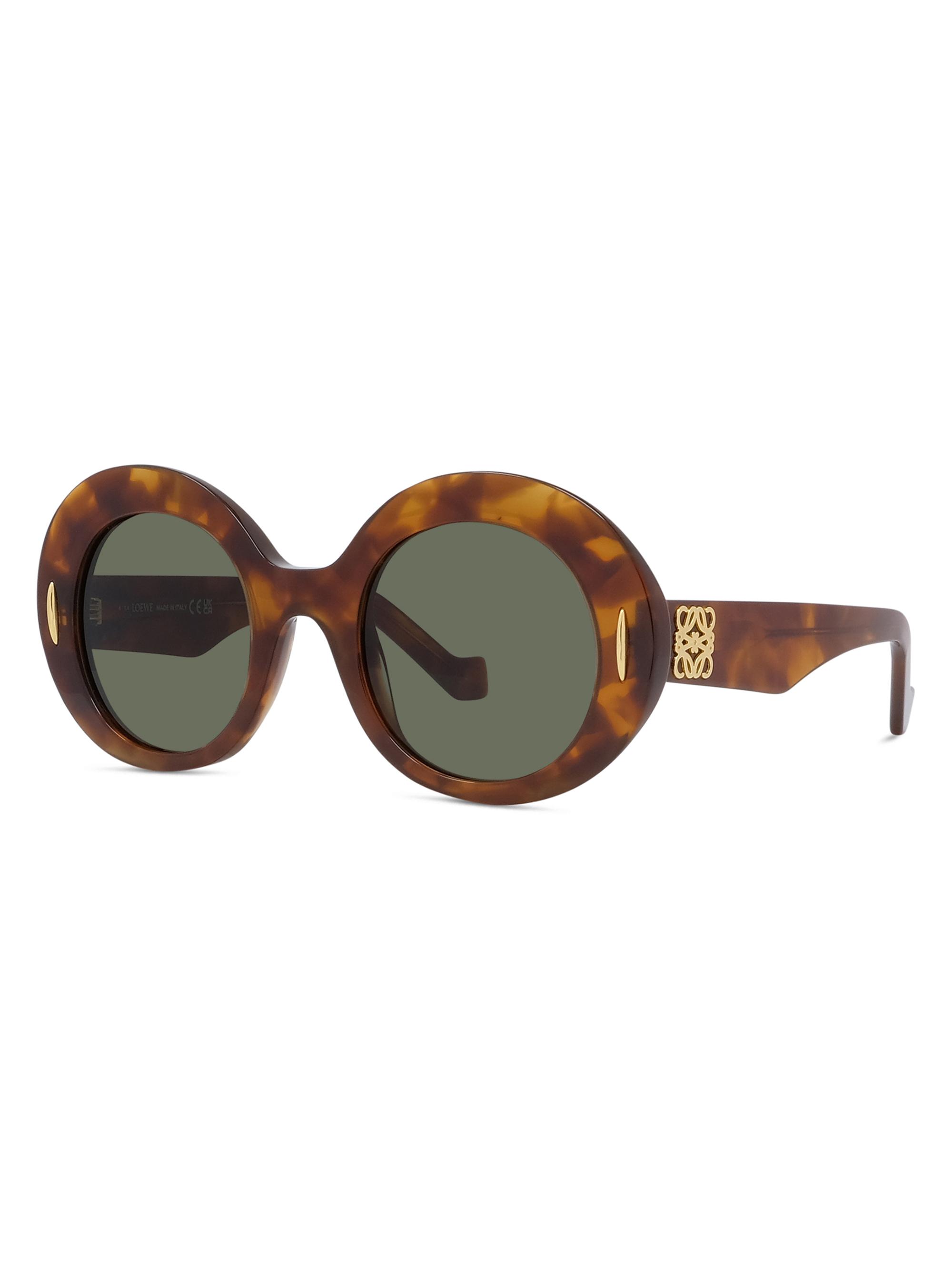 LOEWE Women's Anagram 50MM Oval Sunglasses - Green Havana | Thumbnail 9