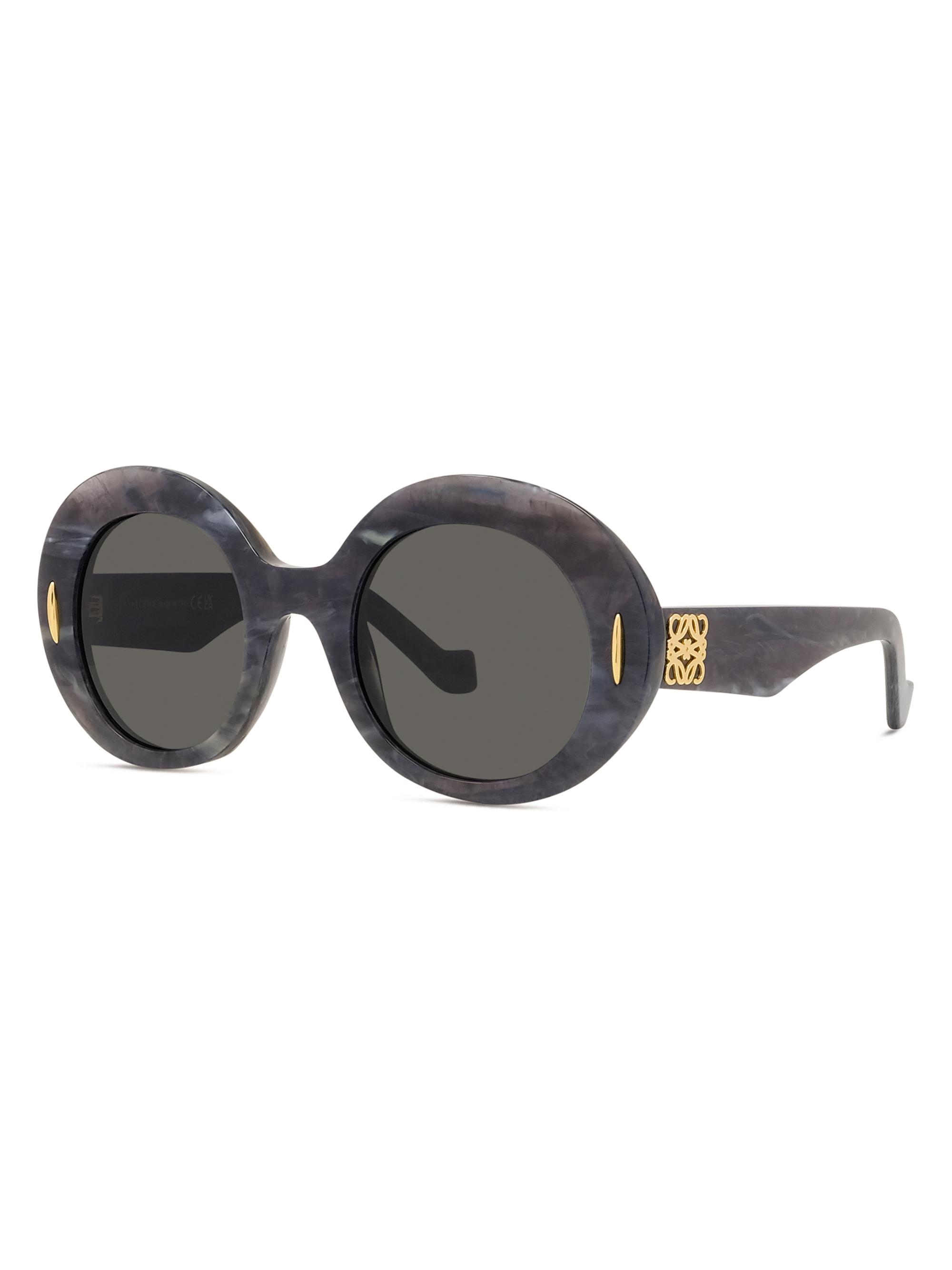 LOEWE Women's Anagram 50MM Oval Sunglasses - Grey Black Horn