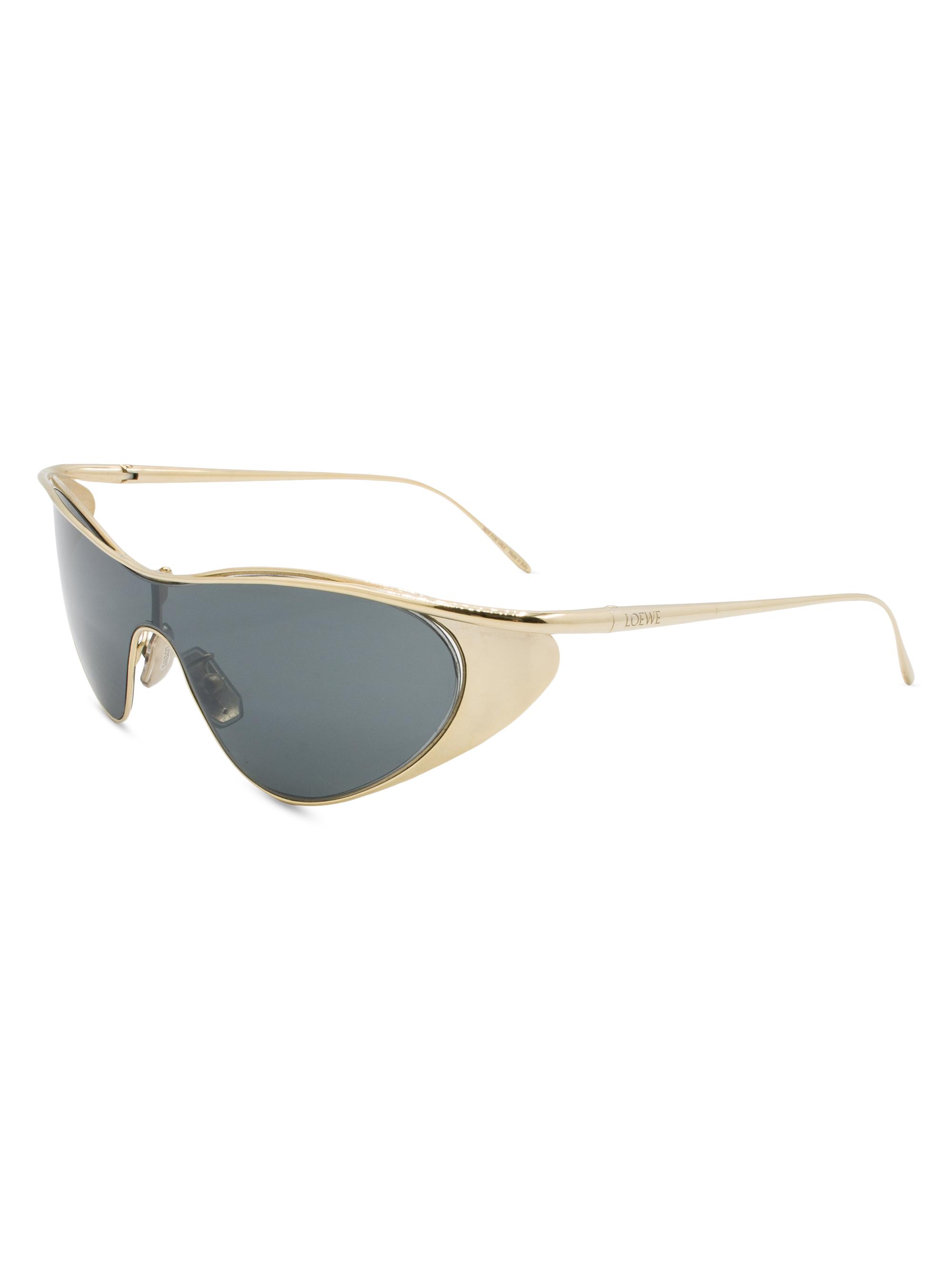 LOEWE Women's Signature 125.4MM Geometric Sunglasses - Grey Gold