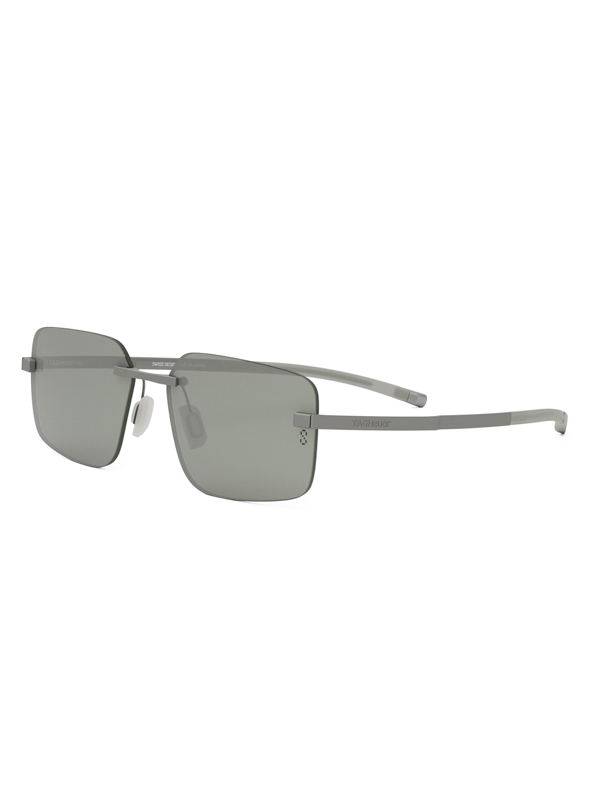 TAG Heuer Men's Flex 58MM Geometric Sunglasses - Silver Palladium