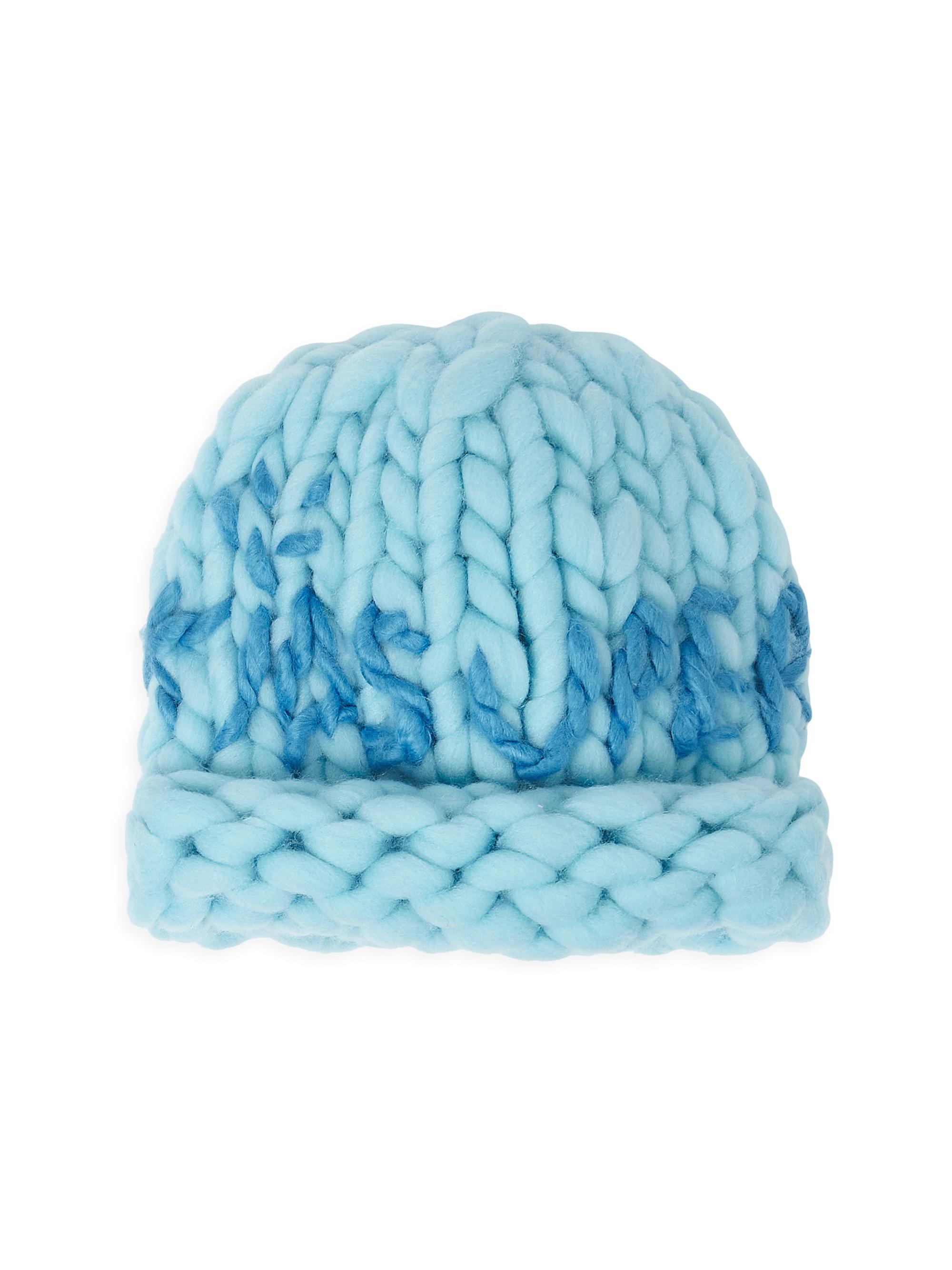 KidSuper Men's Hand Knit Chunky Beanie - Blue