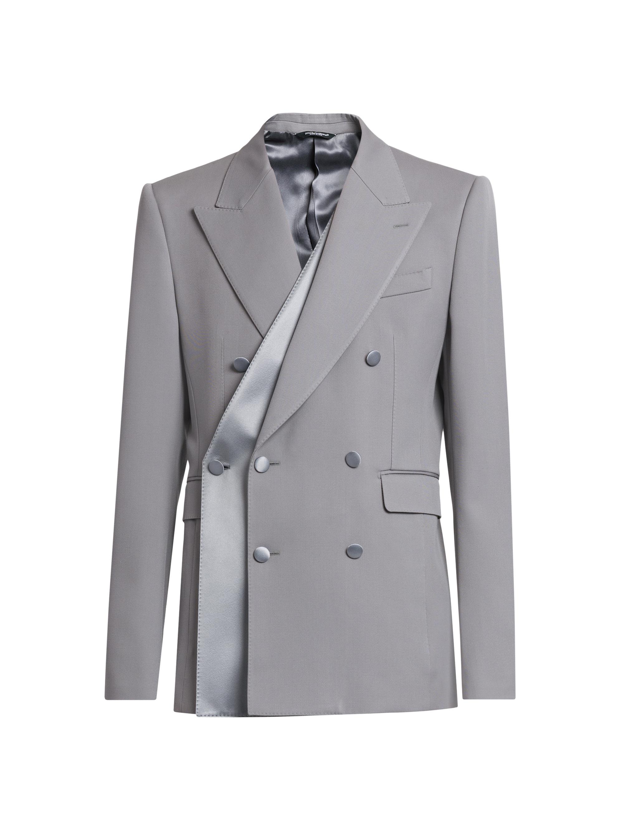 Dolce & Gabbana Men's Wool-Blend Double-Breasted Suit Jacket - Grigio Fumo