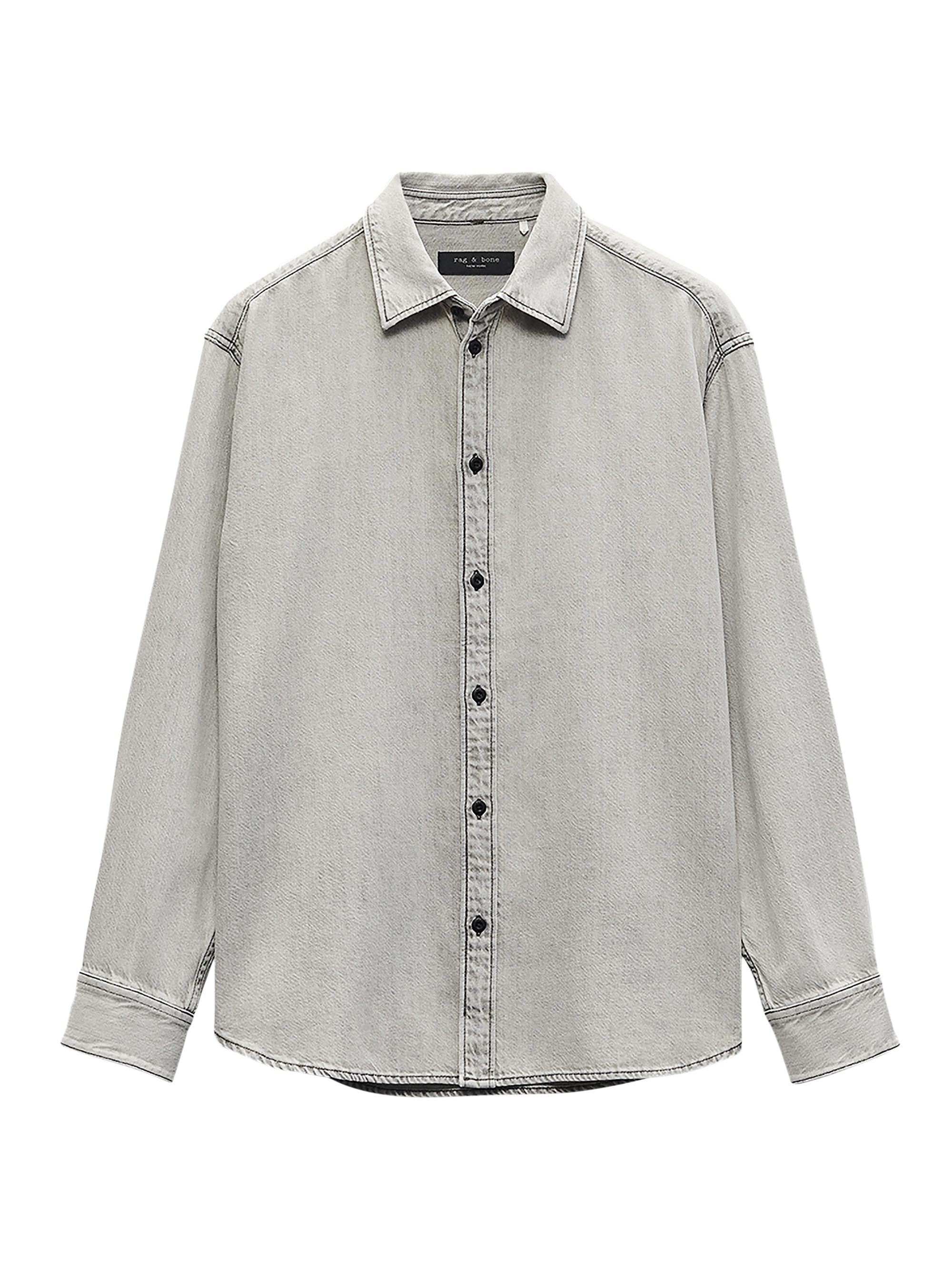 rag & bone Men's Matthew Denim Long-Sleeve Shirt - Smoke