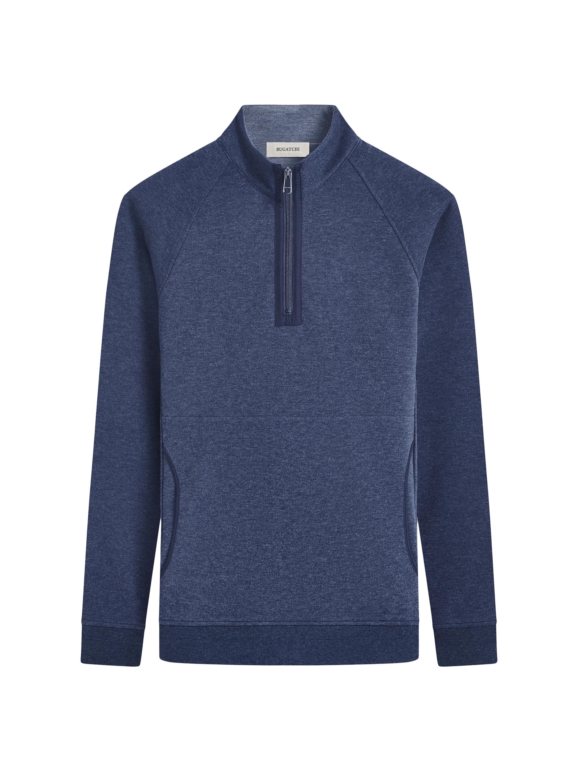 Bugatchi Men's Knit Quarter-Zip Cotton-Blend Sweater - Cement