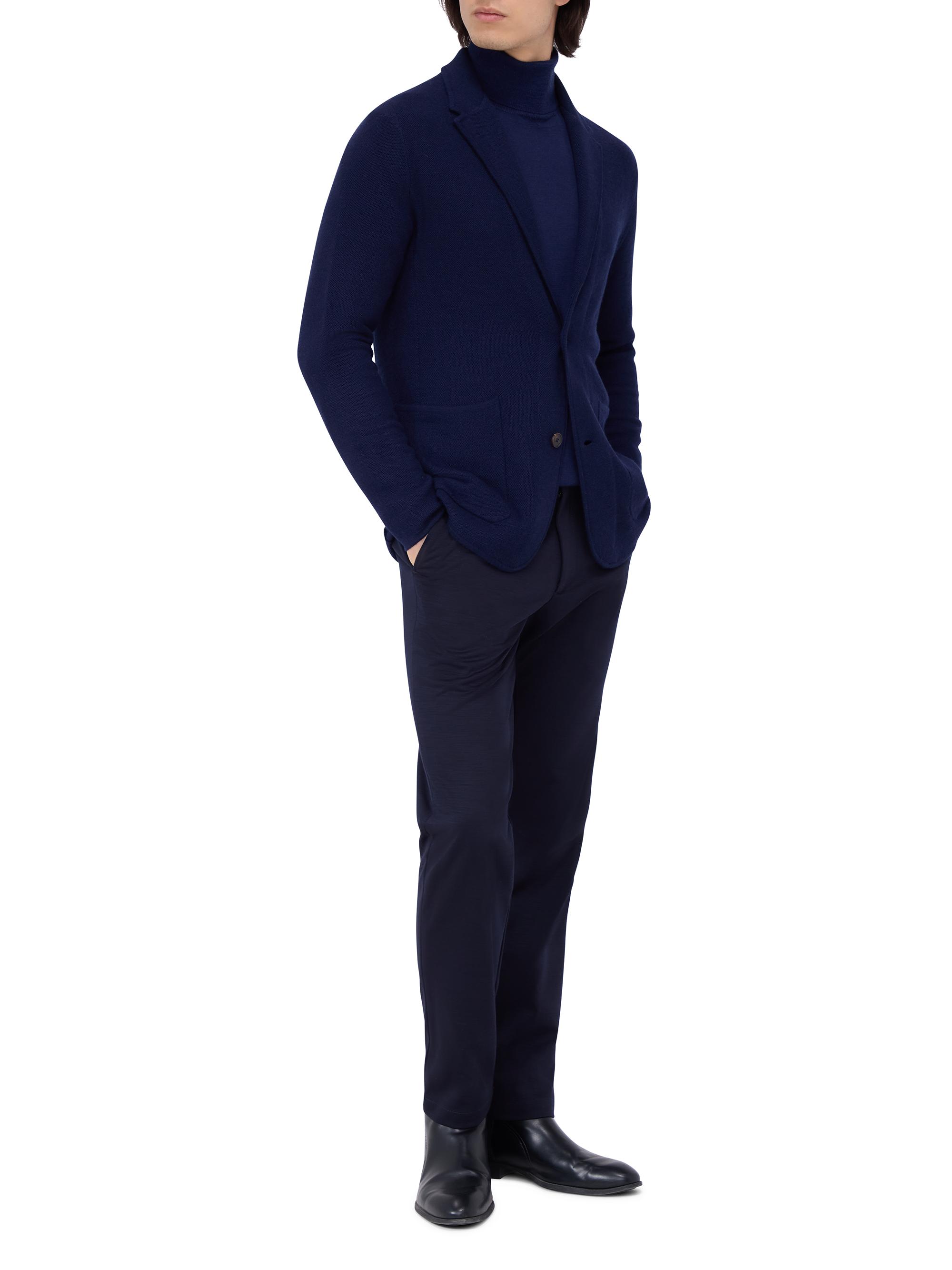 Bugatchi Men's Merino Wool-Blend Knit Single-Breasted Blazer - Navy