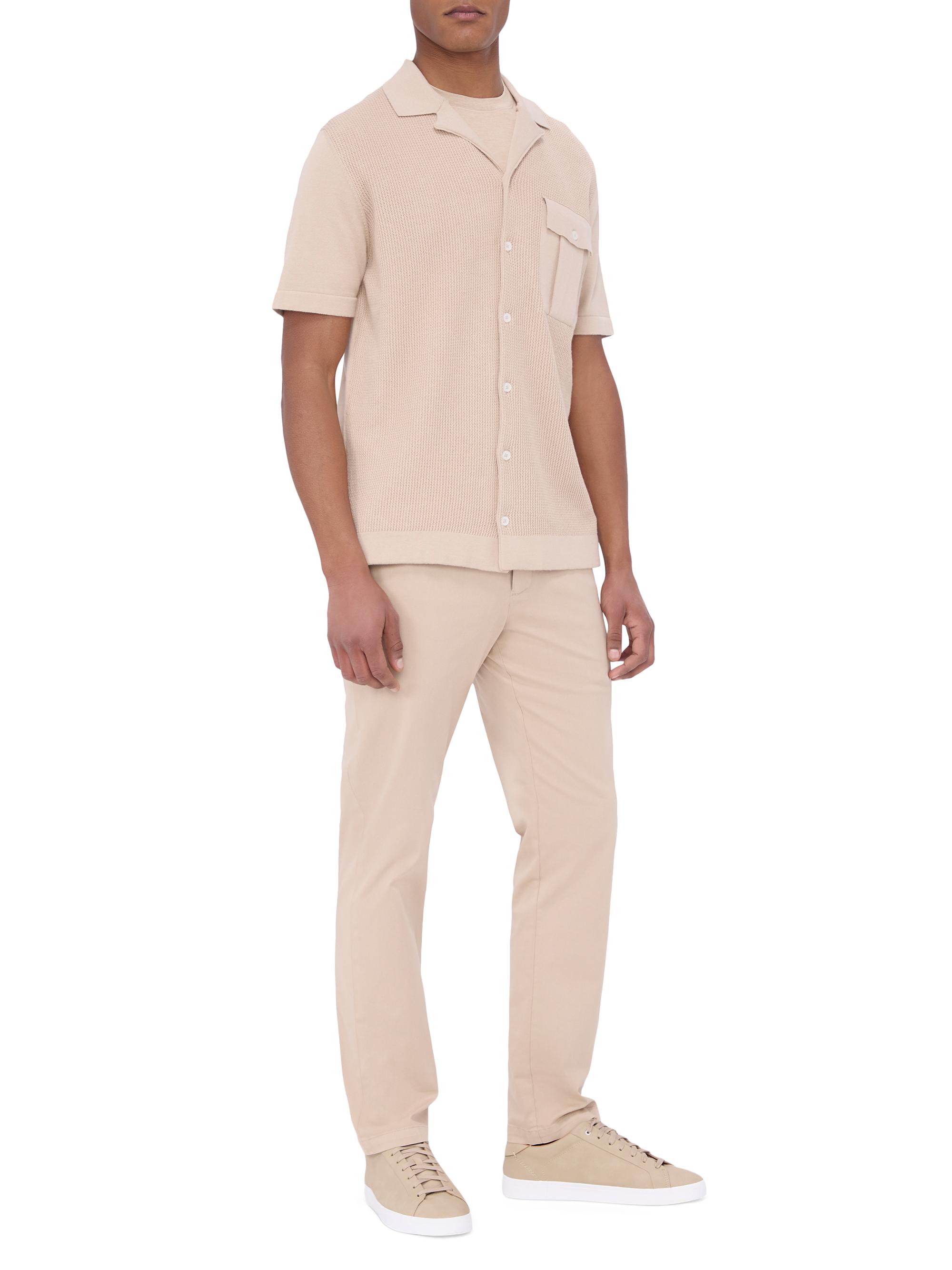 Bugatchi Men's Rib-Knit Cotton-Silk Button-Front Sweater - Black