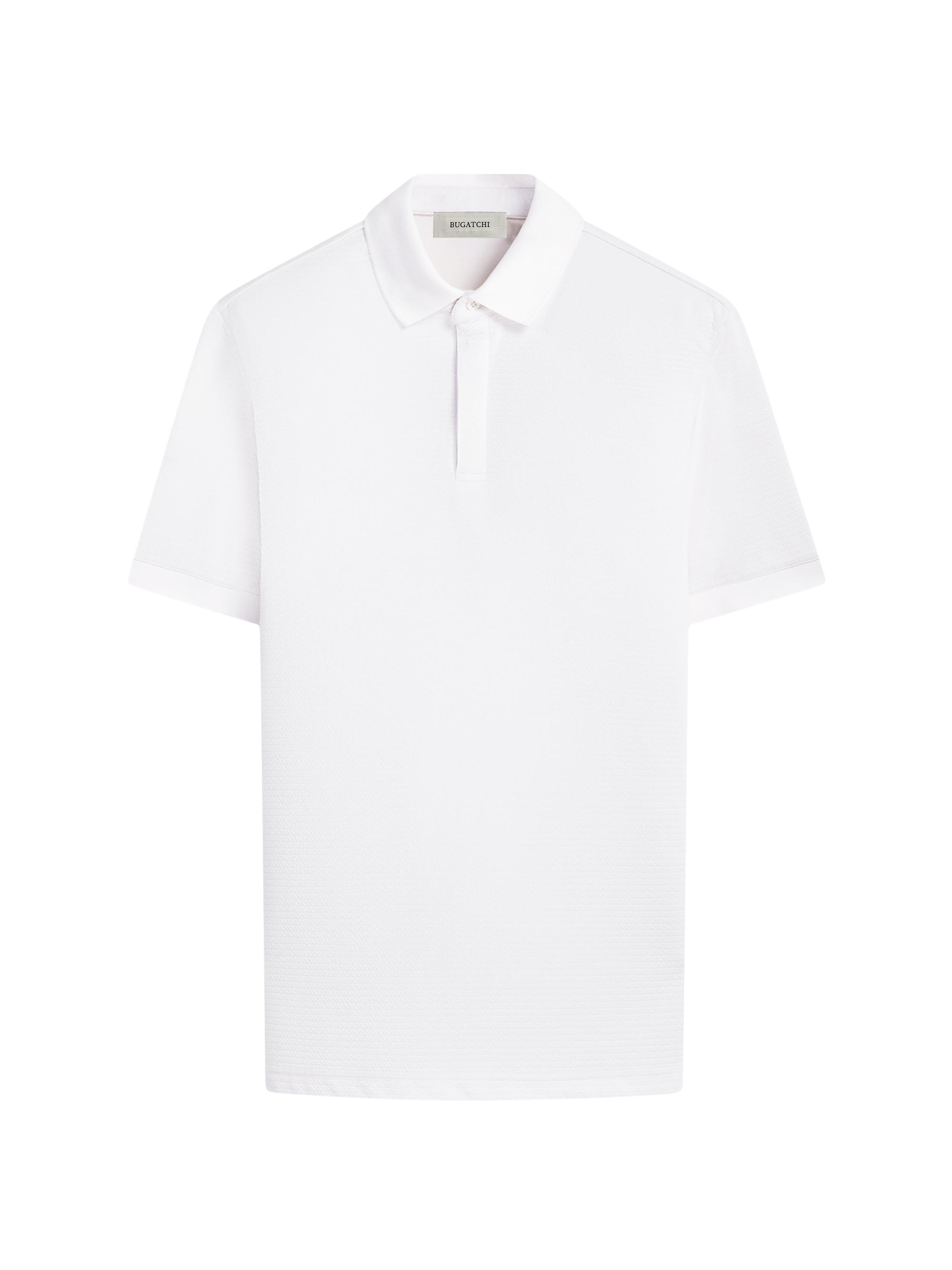 Bugatchi Men's Three-Button Polo Shirt - Chalk