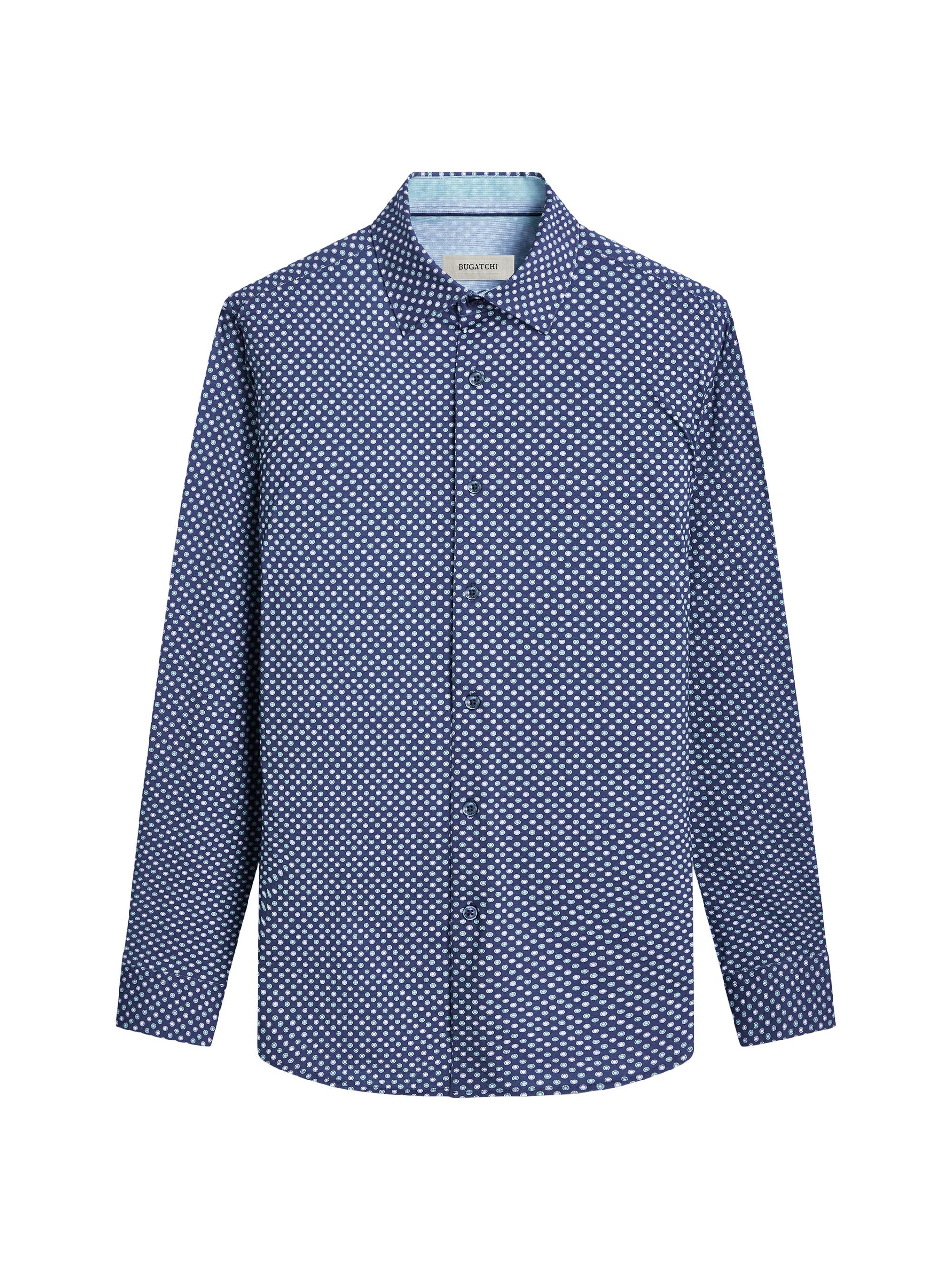 Bugatchi Men's OoohCotton Jimmy Printed Shirt - Navy