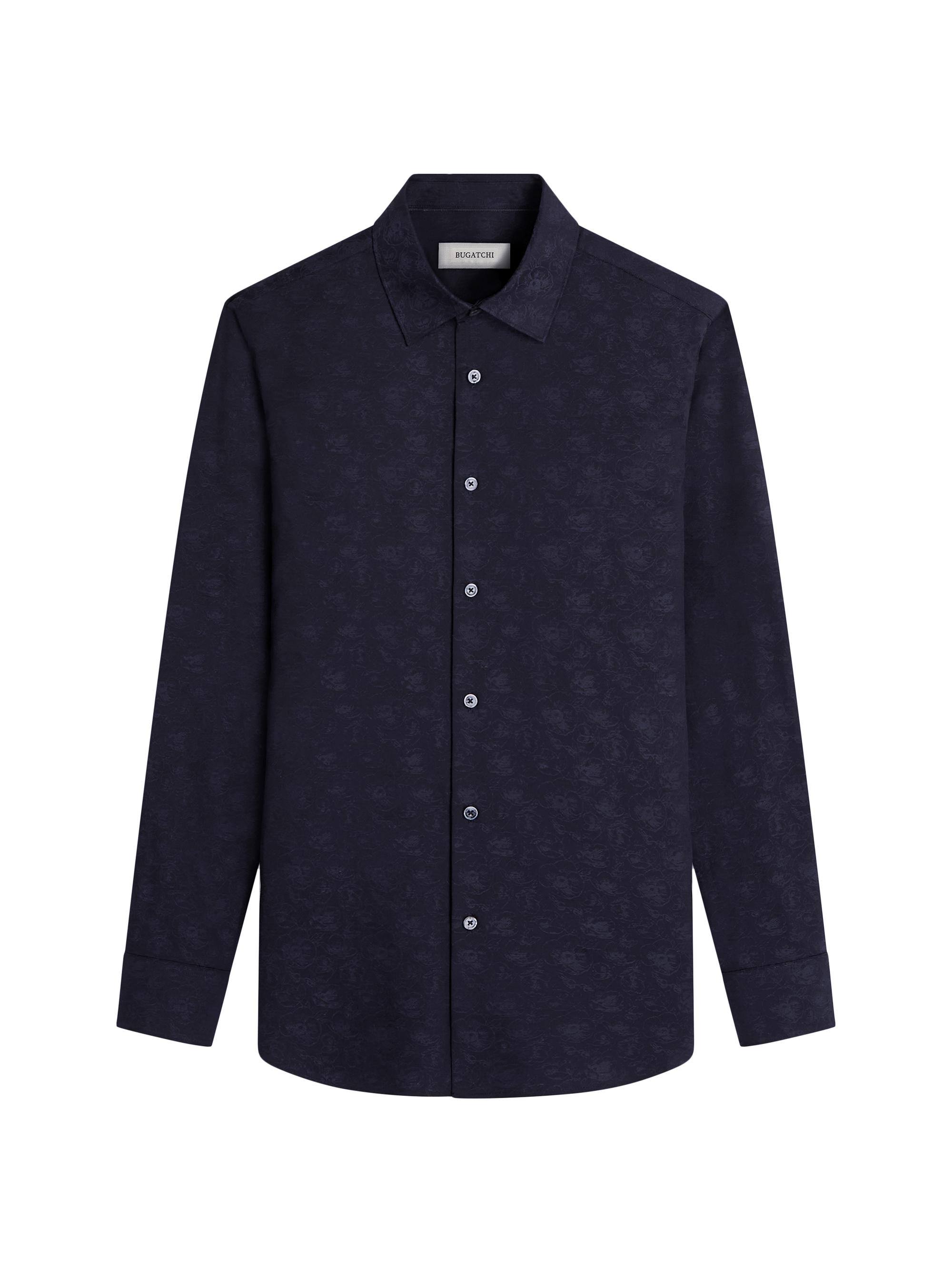 Bugatchi Men's Julian Woven Cotton-Blend Shirt - Black