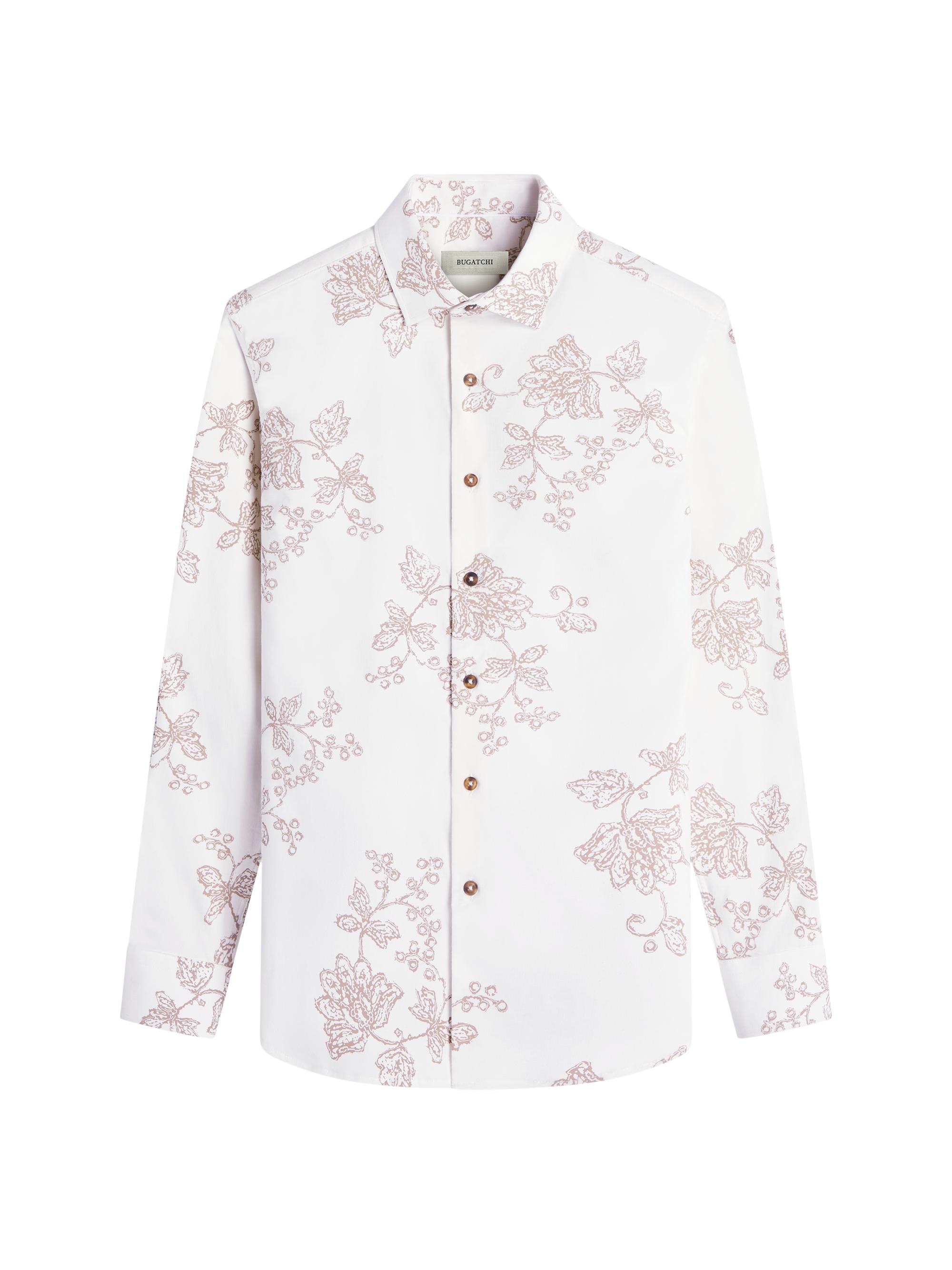 Bugatchi Men's Julian Woven Cotton-Blend Shirt - Chalk