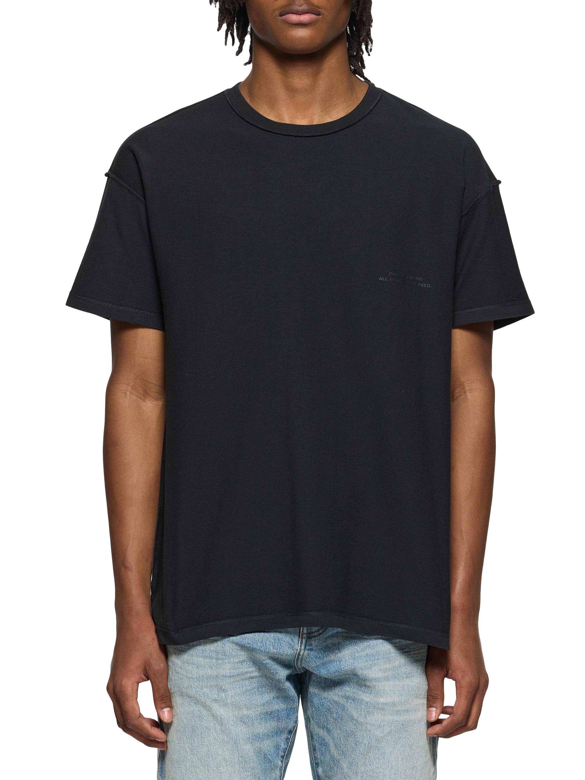 Purple Brand Men's Textured Inside Out T-Shirt - Black