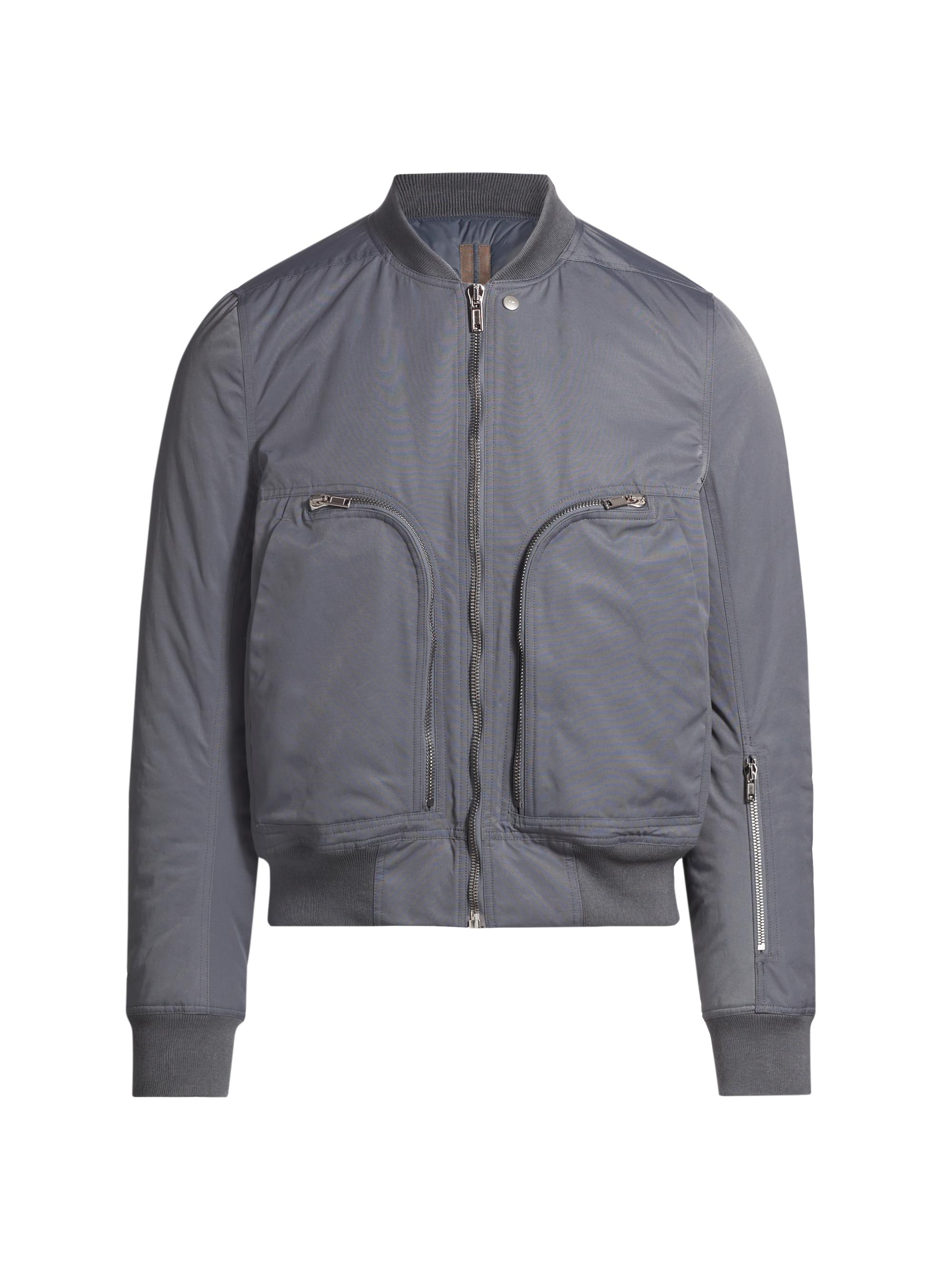 DRKSHDW by Rick Owens Men's Bauhaus Flight Zip-Up Bomber Jacket - Stone