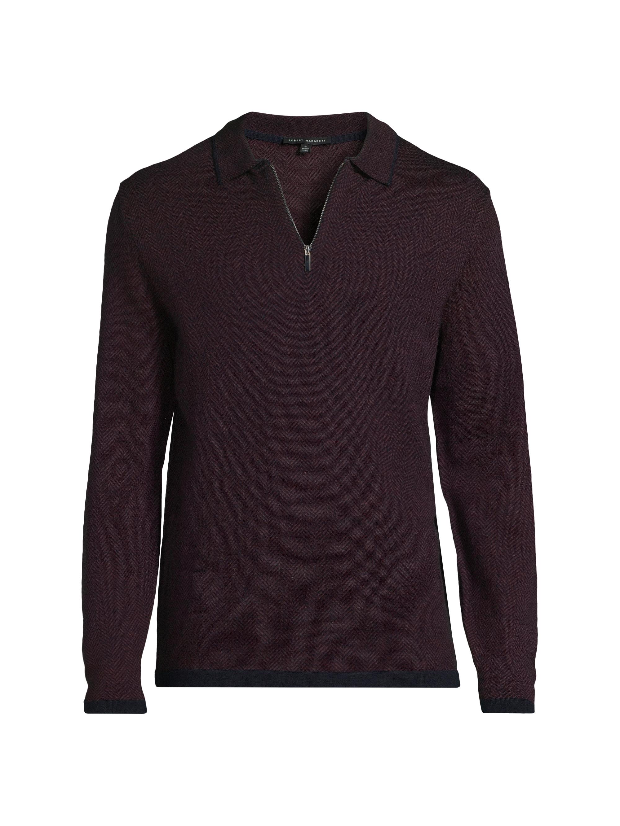 Robert Barakett Men's Forthill Half Zip Sweater - Bordeaux | Thumbnail 7